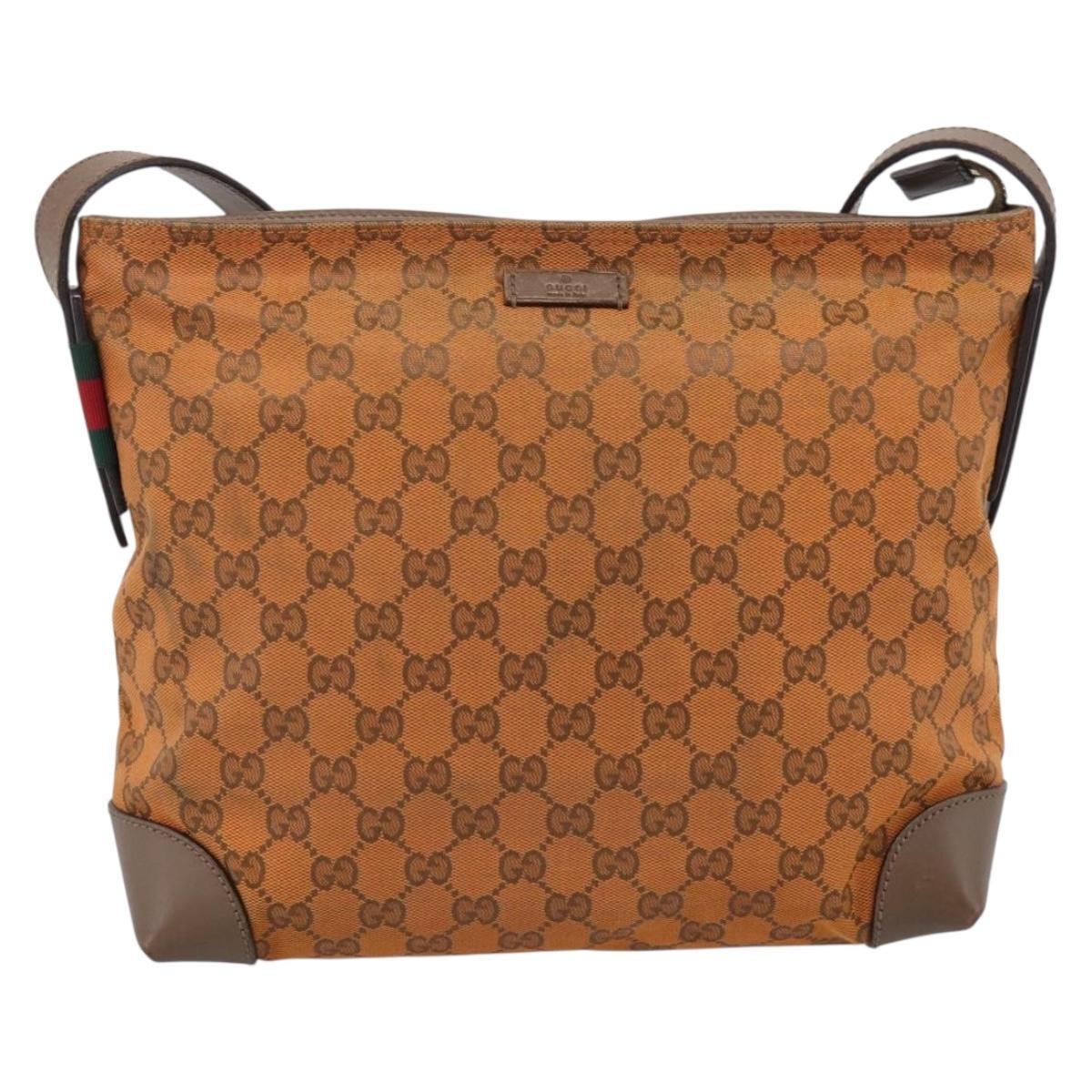 Gucci Shoulder Canvas Orange Canvas Shoulder Bag Bag (Pre-Owned)