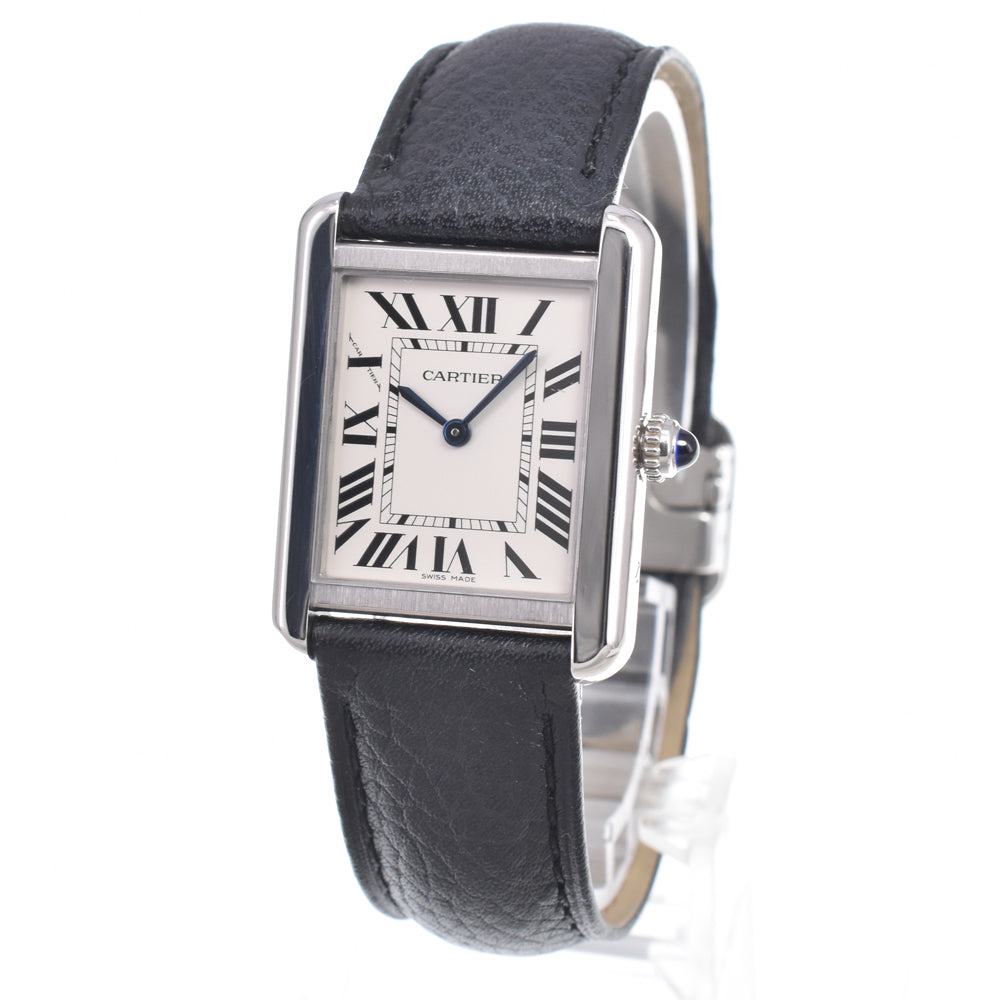 Cartier Tank Solo Quartz Stainless Steel And Leather Watch (Pre-Owned)