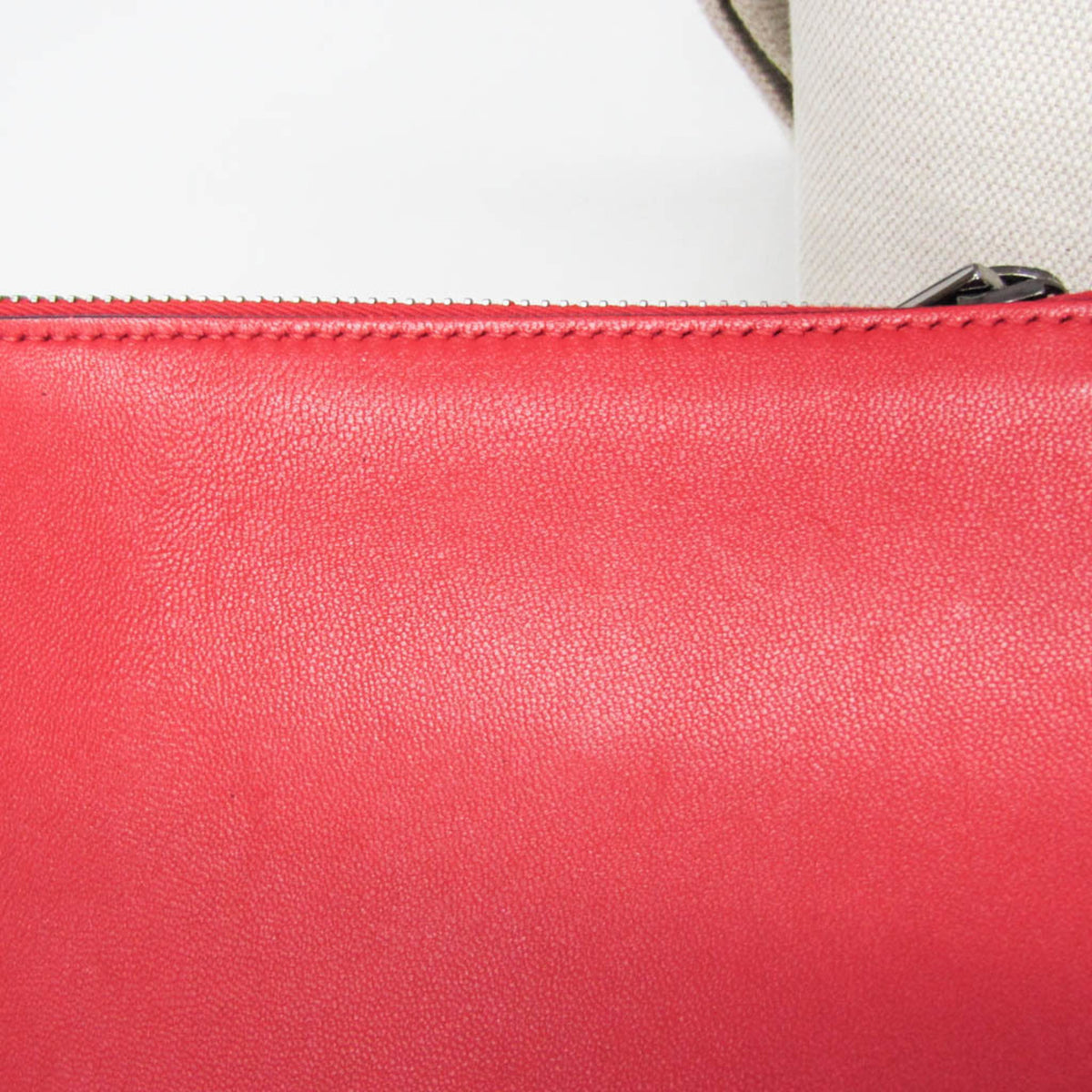 Valentino Garavani Atelier 01 Studded Canvas Red Canvas Tote Bag Bag (Pre-Owned)