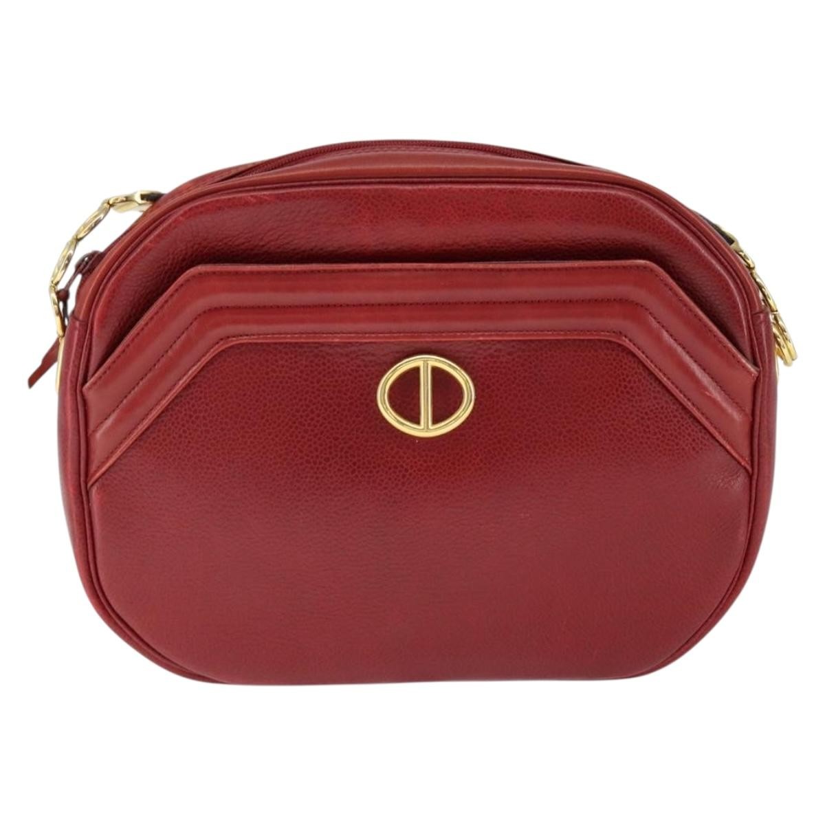 Christian Dior Vintage Leather Red Leather Shoulder Bag Bag (Pre-Owned)