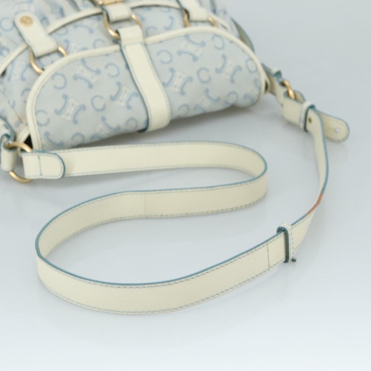 Céline Macadam Blue Canvas Shoulder Bag (Pre-Owned)