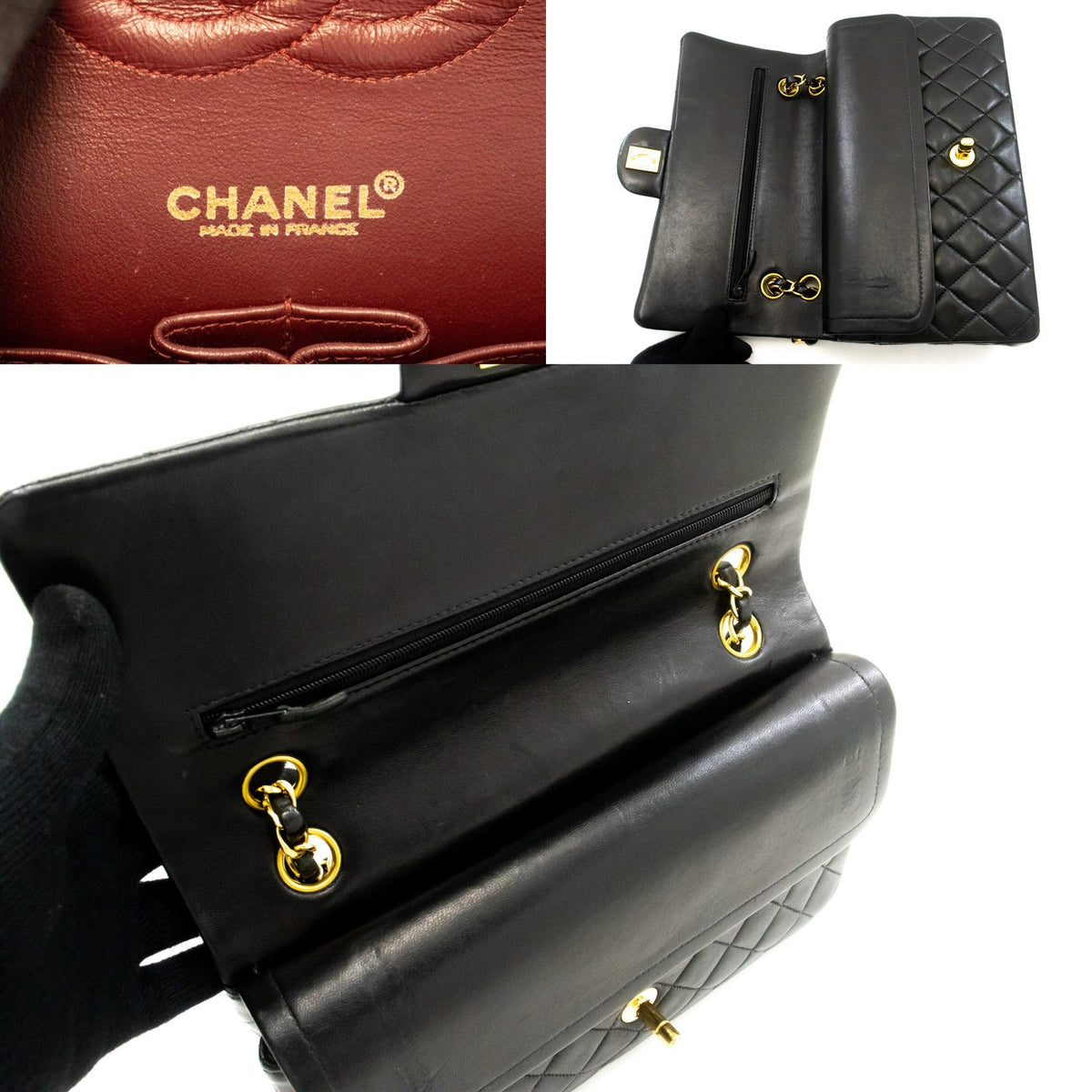 Chanel Classic Bowler Quilted Caviar Black Leather Handbag (Pre-Owned)