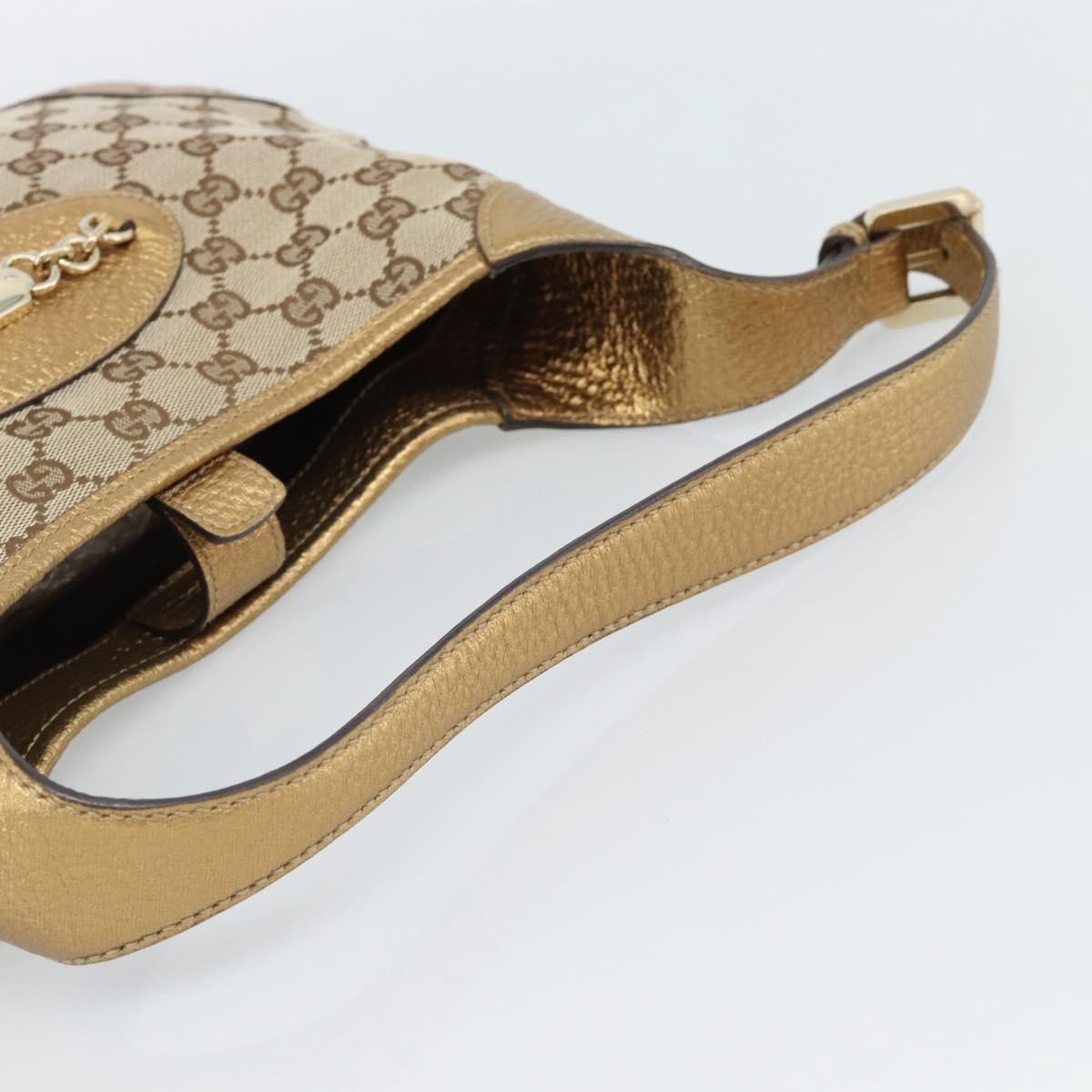 Gucci Vintage Jackie O Chain Hobo Gg Canvas Beige Canvas Handbag (Pre-Owned)