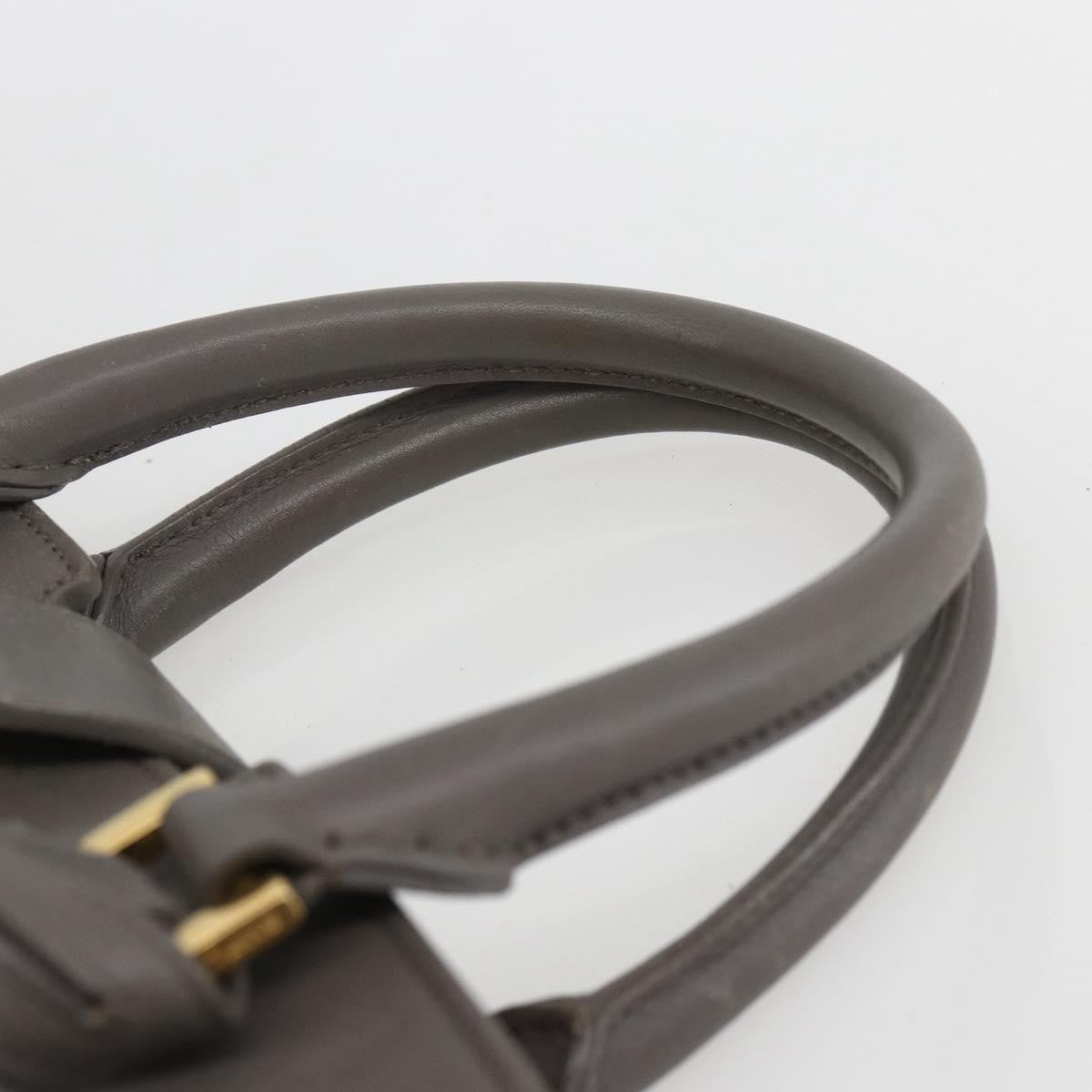 Saint Laurent Classic Y Cabas Leather Gray Leather Tote Bag Bag (Pre-Owned)