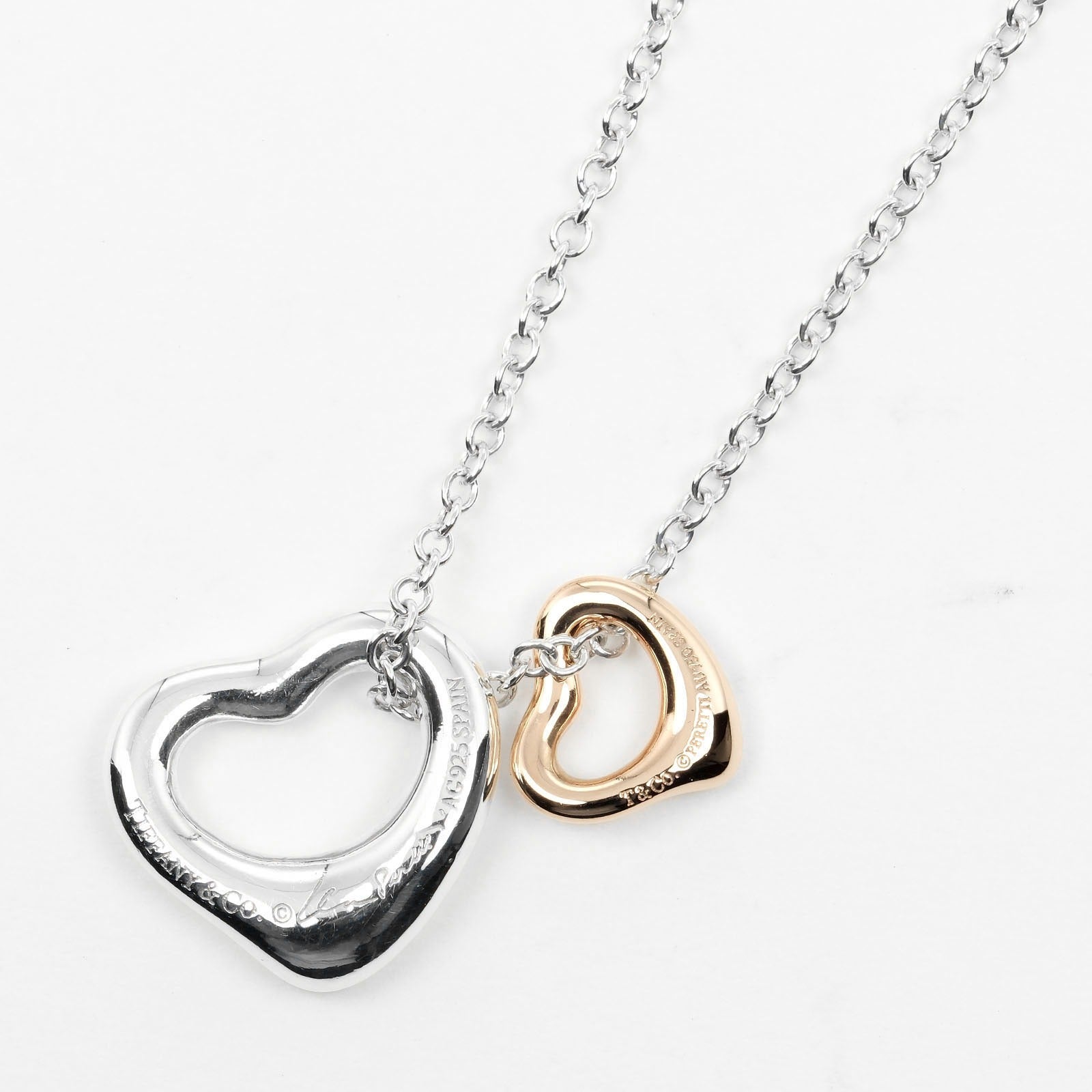 Tiffany & Co Open Heart Silver Silver Necklace Jewelry (Pre-Owned)