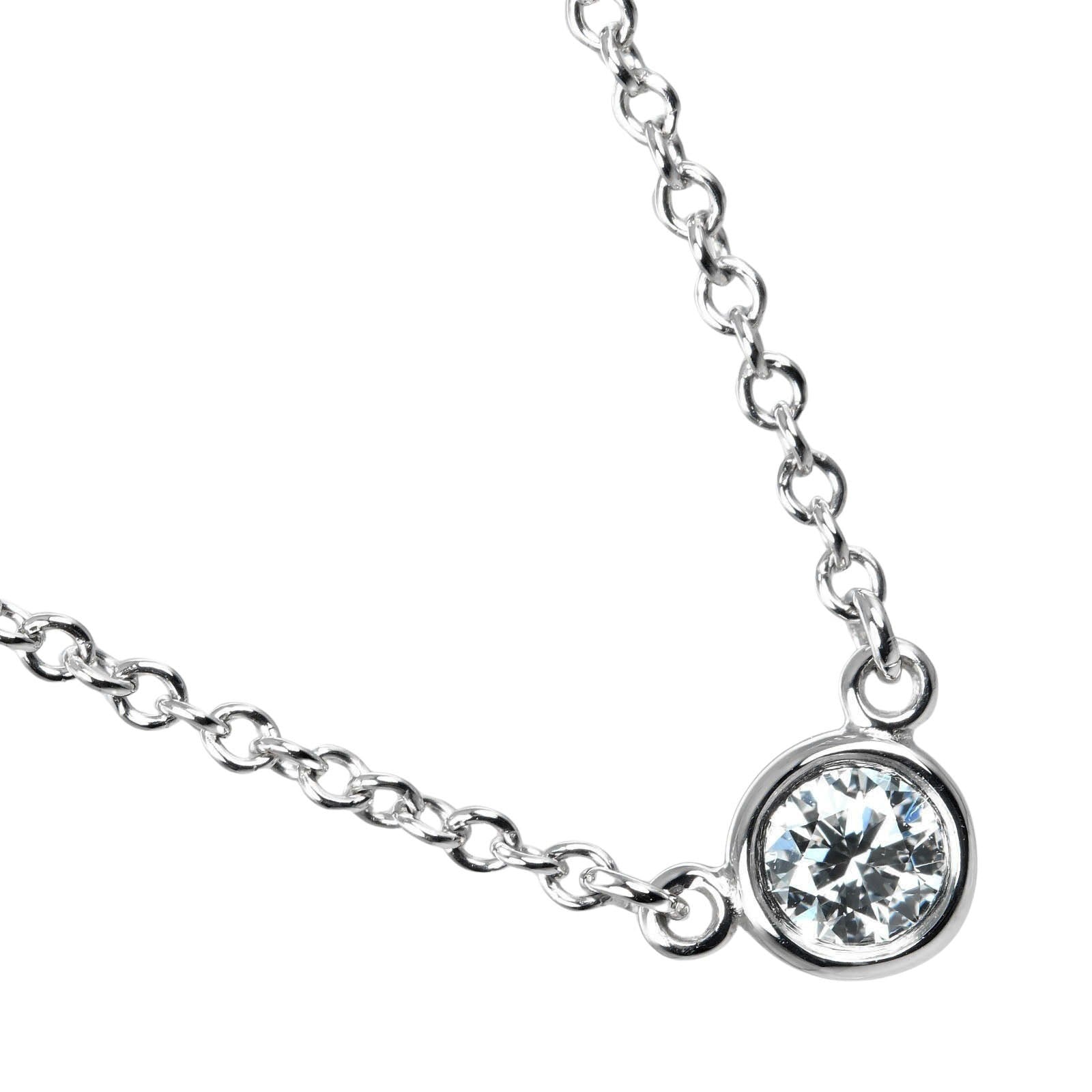 Tiffany & Co By The Yard Silver Platinum Necklace Jewelry (Pre-Owned)