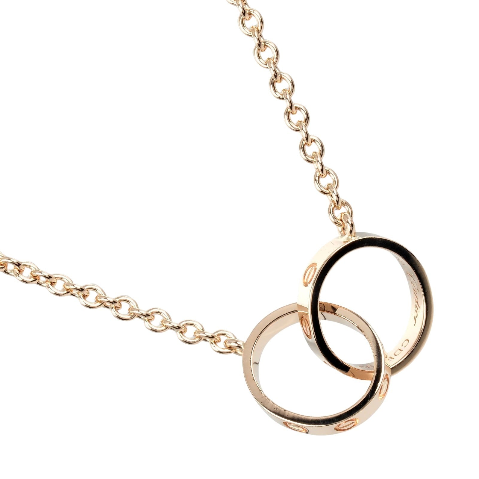 Cartier Love Gold Rose Gold Necklace Jewelry (Pre-Owned)