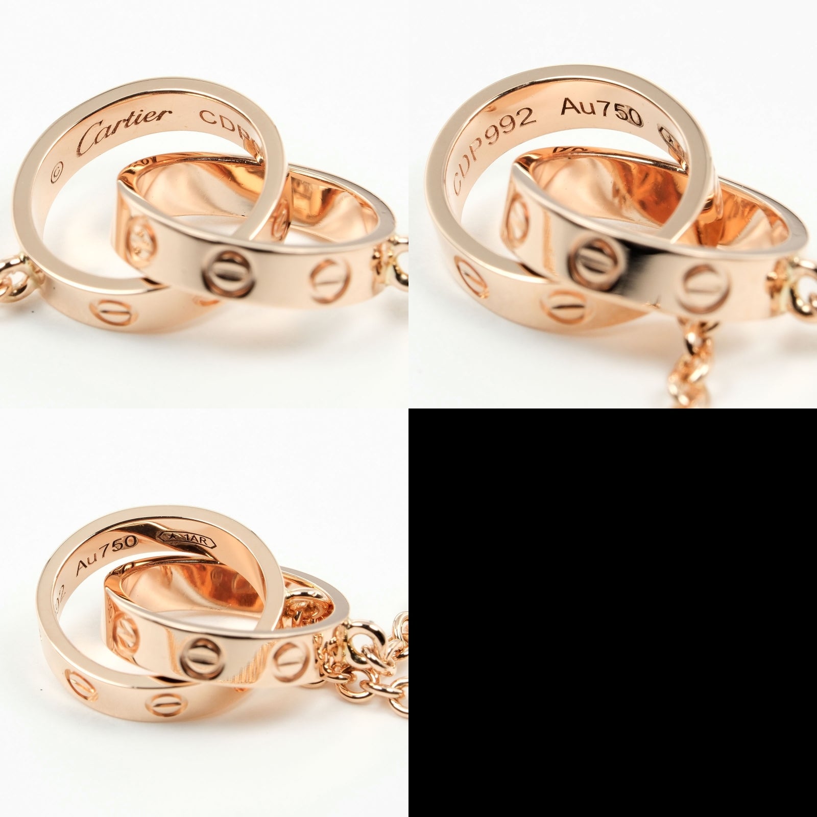 Cartier Love Gold Rose Gold Necklace Jewelry (Pre-Owned)