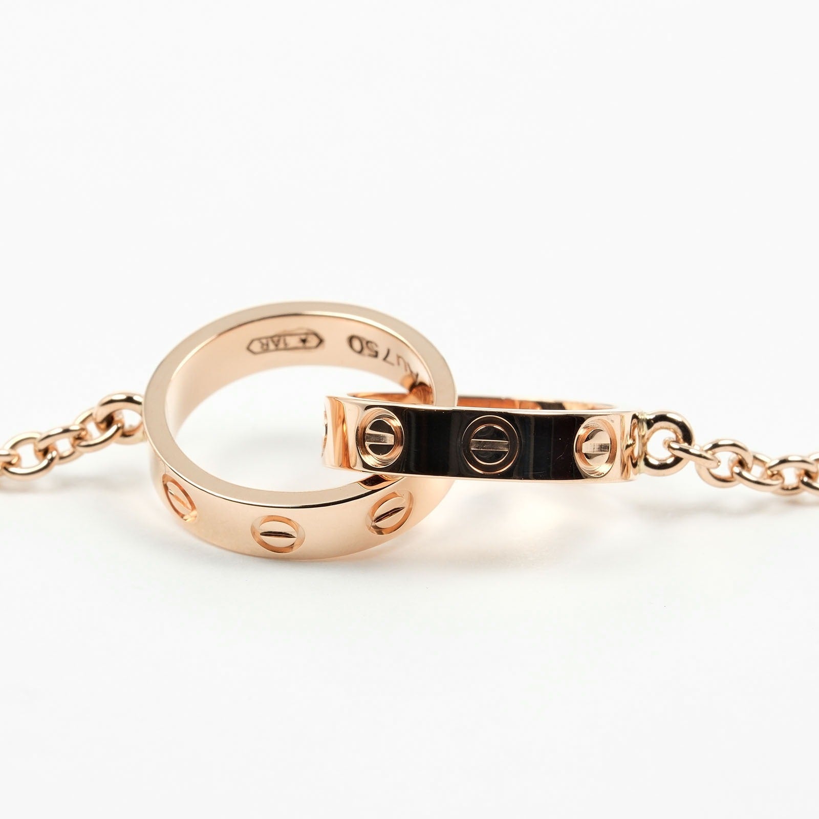 Cartier Love Gold Rose Gold Necklace Jewelry (Pre-Owned)