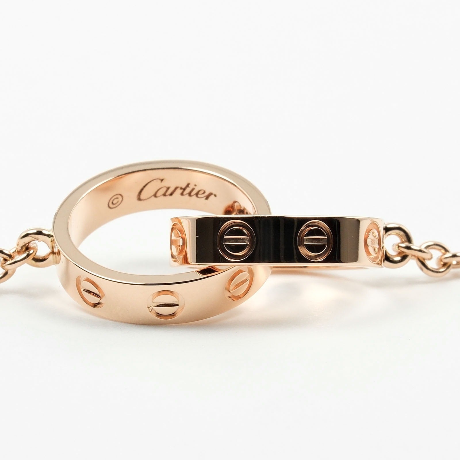 Cartier Love Gold Rose Gold Necklace Jewelry (Pre-Owned)
