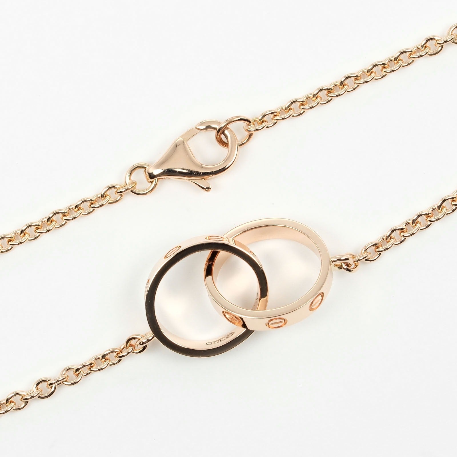 Cartier Love Gold Rose Gold Necklace Jewelry (Pre-Owned)