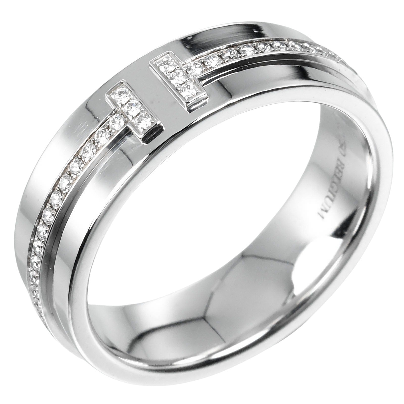 Tiffany & Co T Two Black White Gold Ring Jewelry (Pre-Owned)