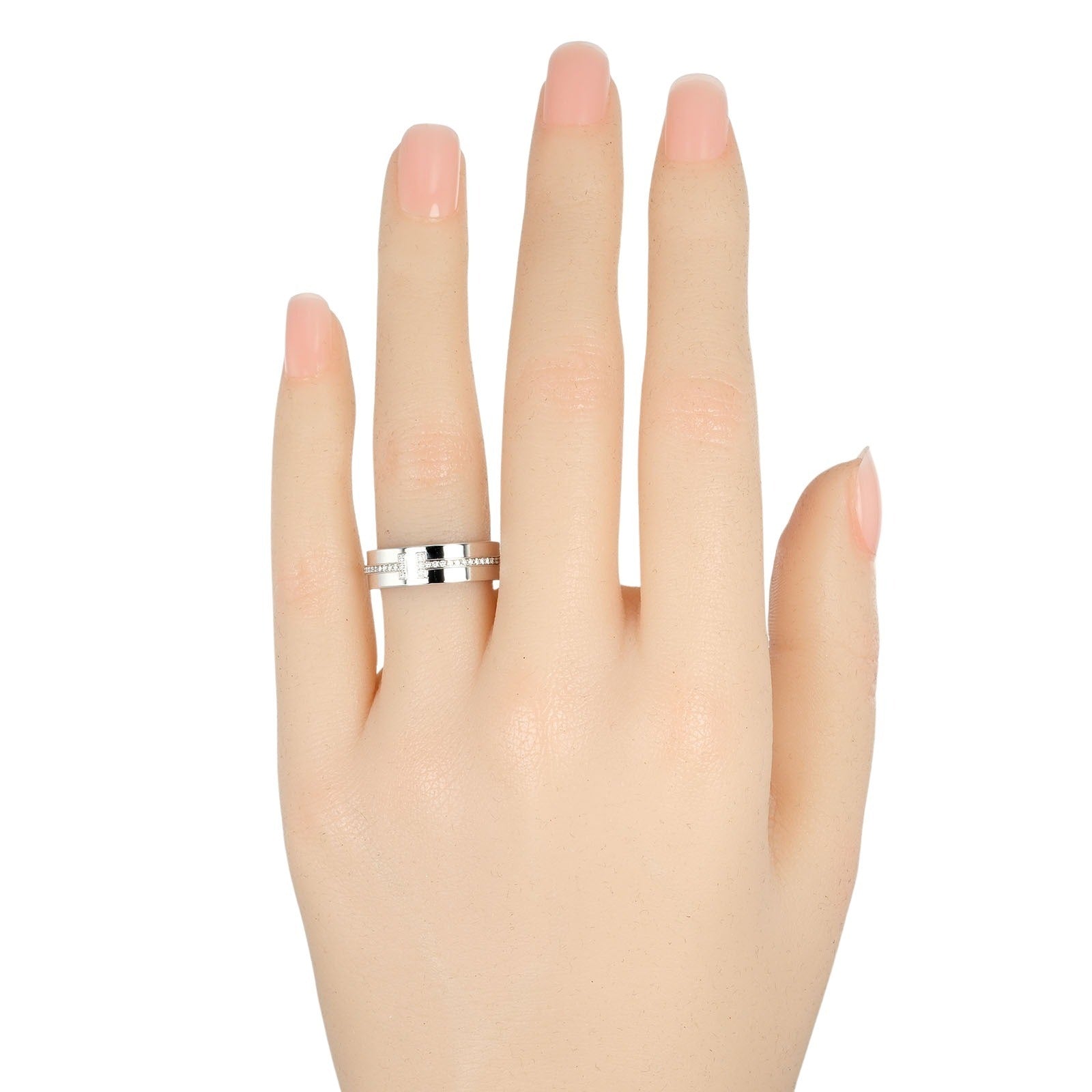 Tiffany & Co T Two Black White Gold Ring Jewelry (Pre-Owned)