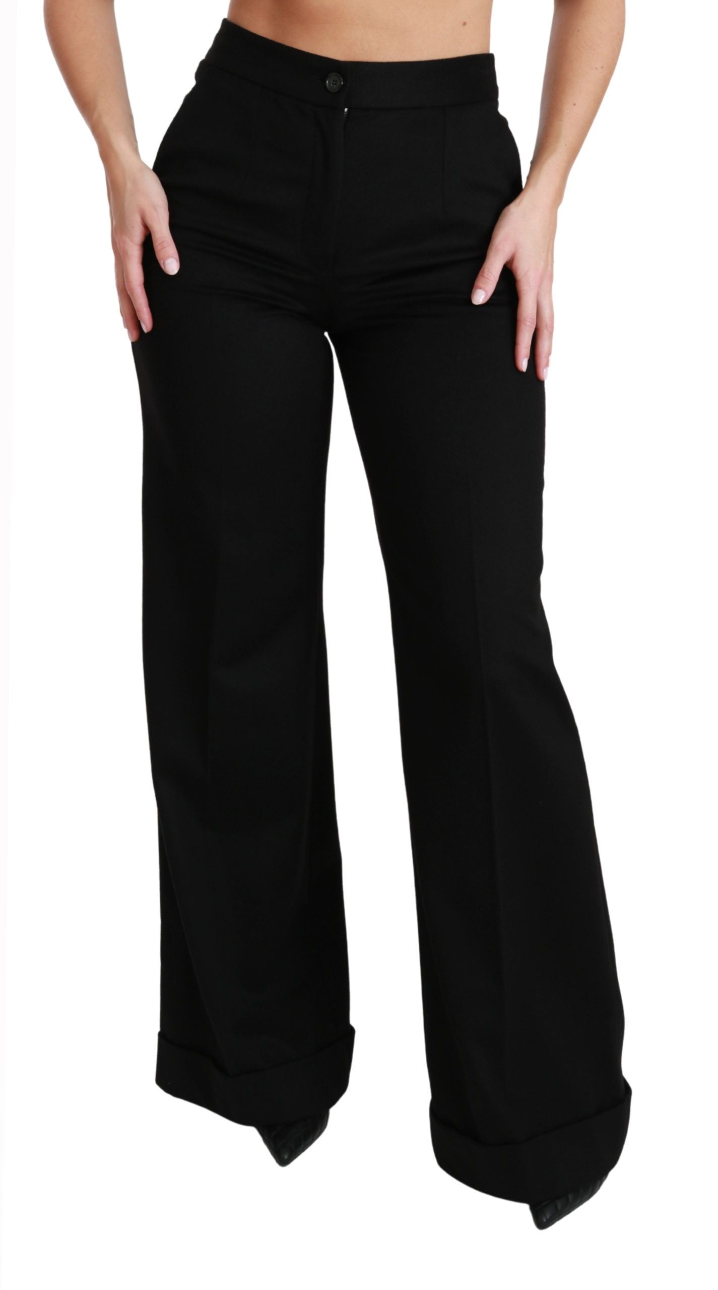 Dolce & Gabbana Elegant High Waist Flared Cashmere Women's Pants