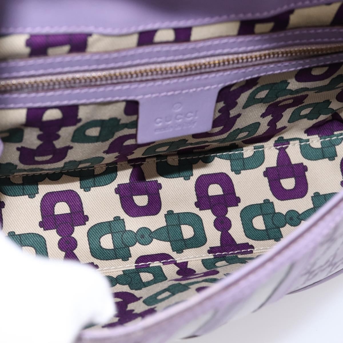 Gucci Web Flap Guccissima Purple Leather Shoulder Bag Bag (Pre-Owned)