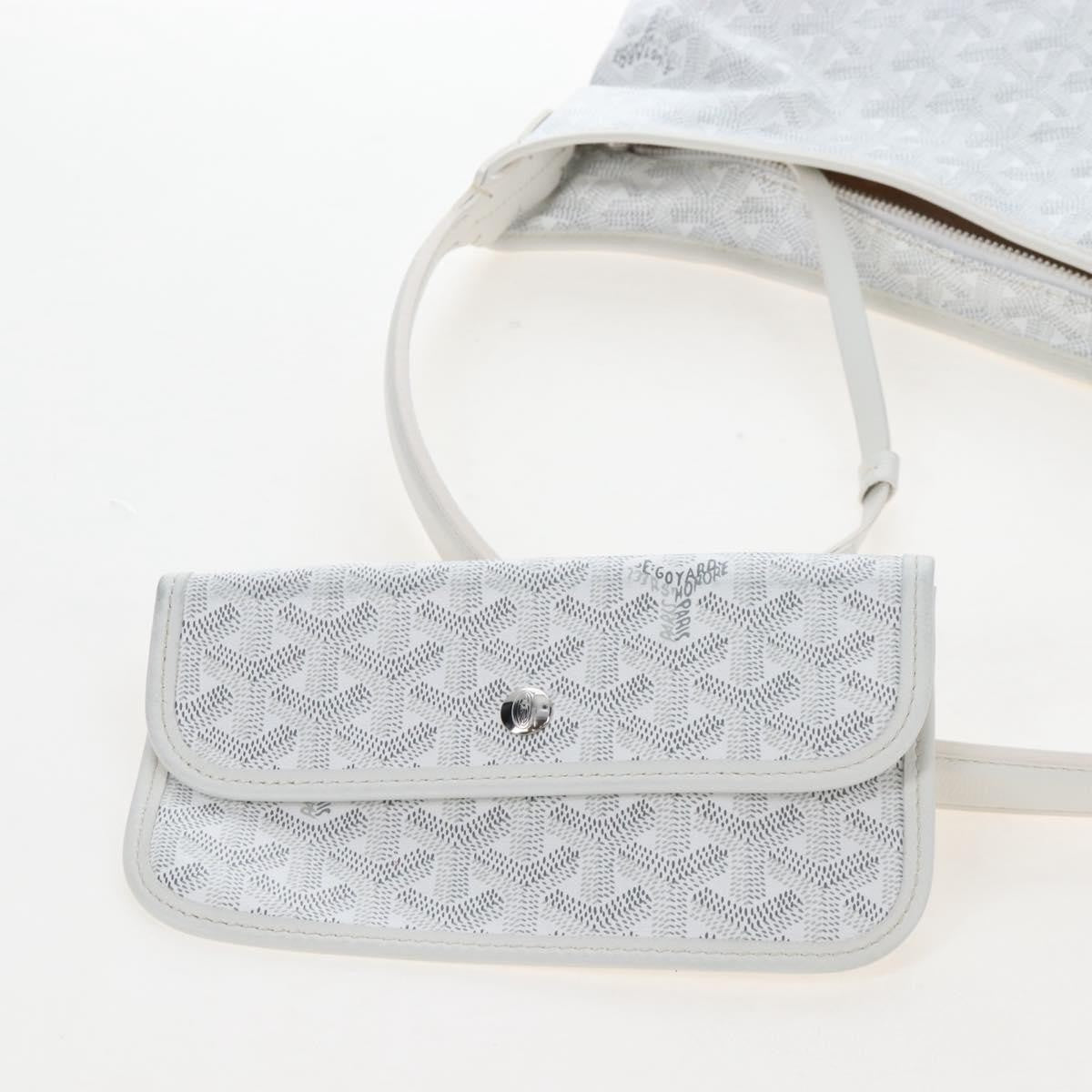Goyard Boheme Hobo Iridescent Coated Canvas White Canvas Shoulder Bag Bag (Pre-Owned)