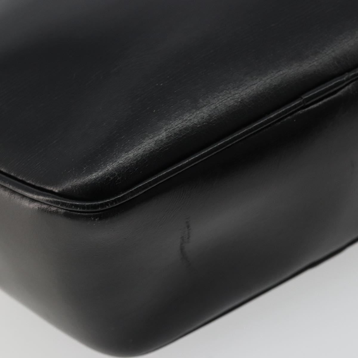 Celine Circle Logo Leather Black Leather Shoulder Bag Bag (Pre-Owned)