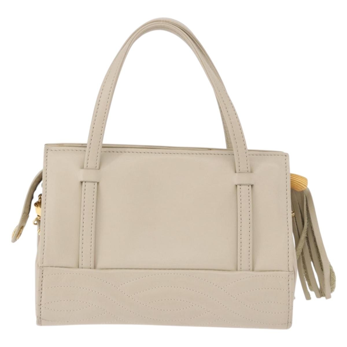 Fendi Vintage Handbag Leather Beige Leather Handbag (Pre-Owned)