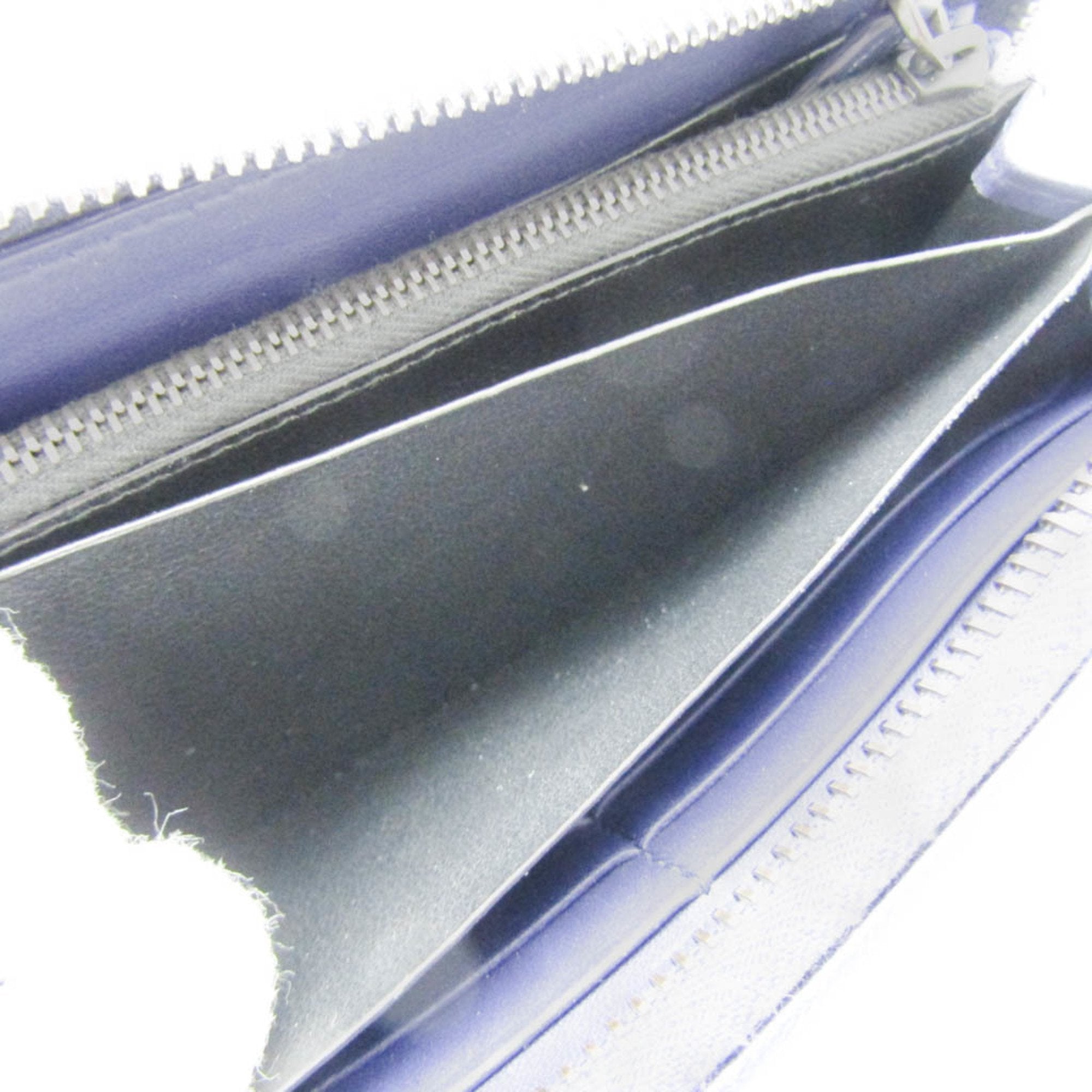 Bottega Veneta Intrecciato Blue Leather Wallet (Pre-Owned)