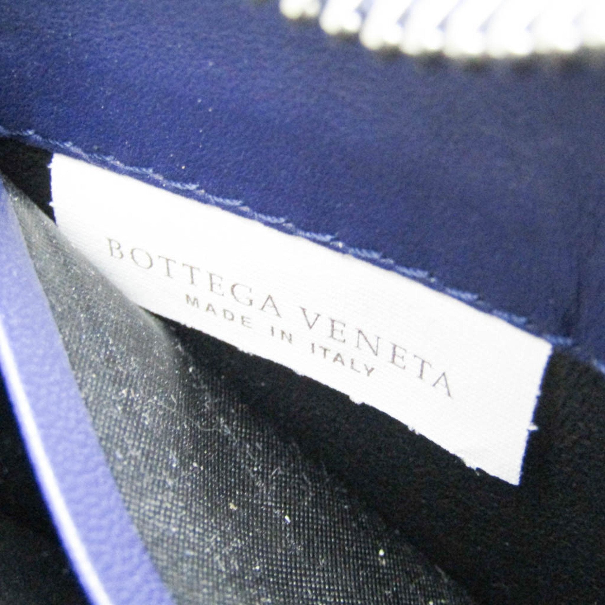 Bottega Veneta Intrecciato Blue Leather Wallet (Pre-Owned)