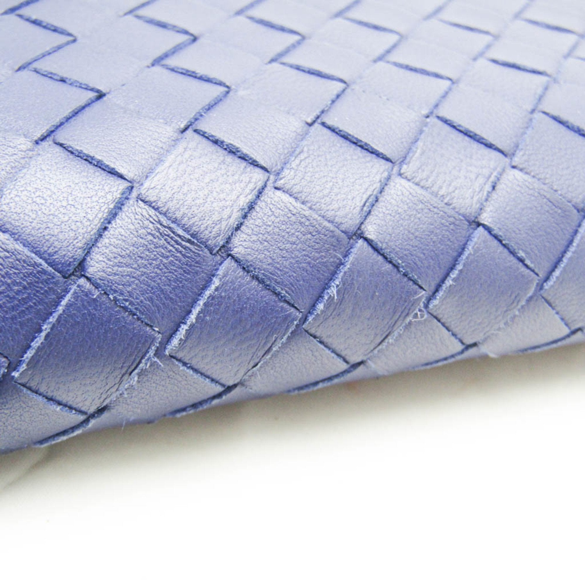Bottega Veneta Intrecciato Blue Leather Wallet (Pre-Owned)