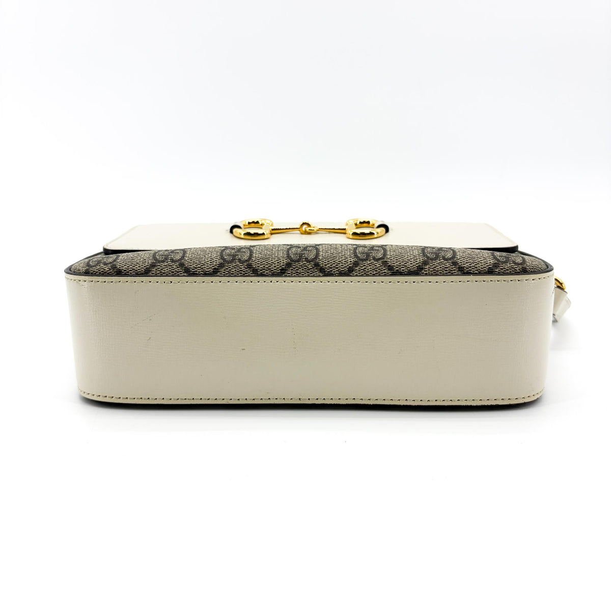 Gucci Horsebit 1955 Flap Pocket Camera Gg Coated Canvas And Leather Beige Canvas Shoulder Bag Bag (Pre-Owned)