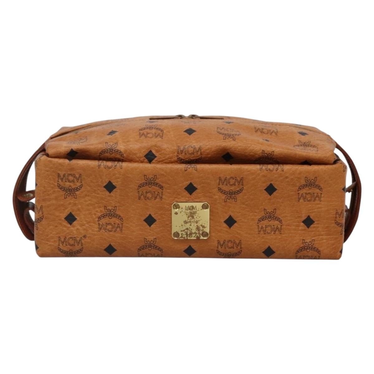 MCM Visetos Pvc Brown Pvc Clutche & Pouche Bag (Pre-Owned)
