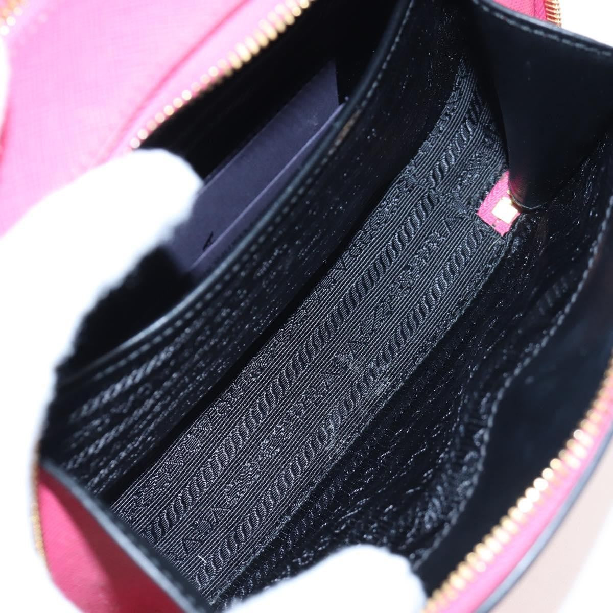 Prada Odette Top Handle Saffiano Leather Pink Leather Handbag (Pre-Owned)