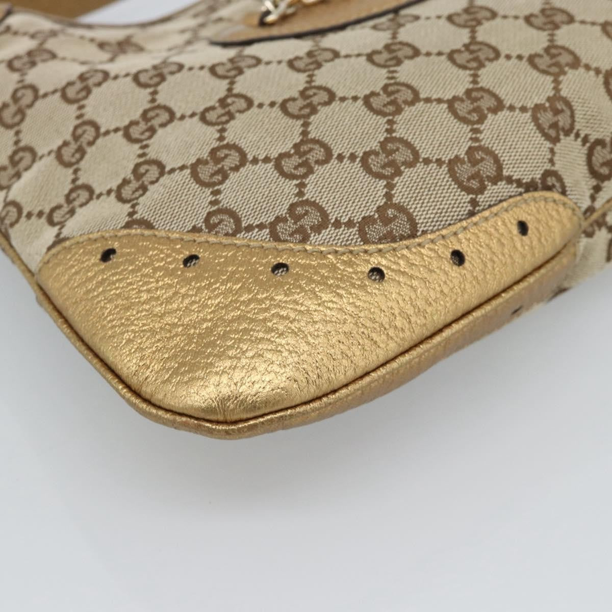 Gucci Vintage Jackie O Chain Hobo Gg Canvas Beige Canvas Handbag (Pre-Owned)