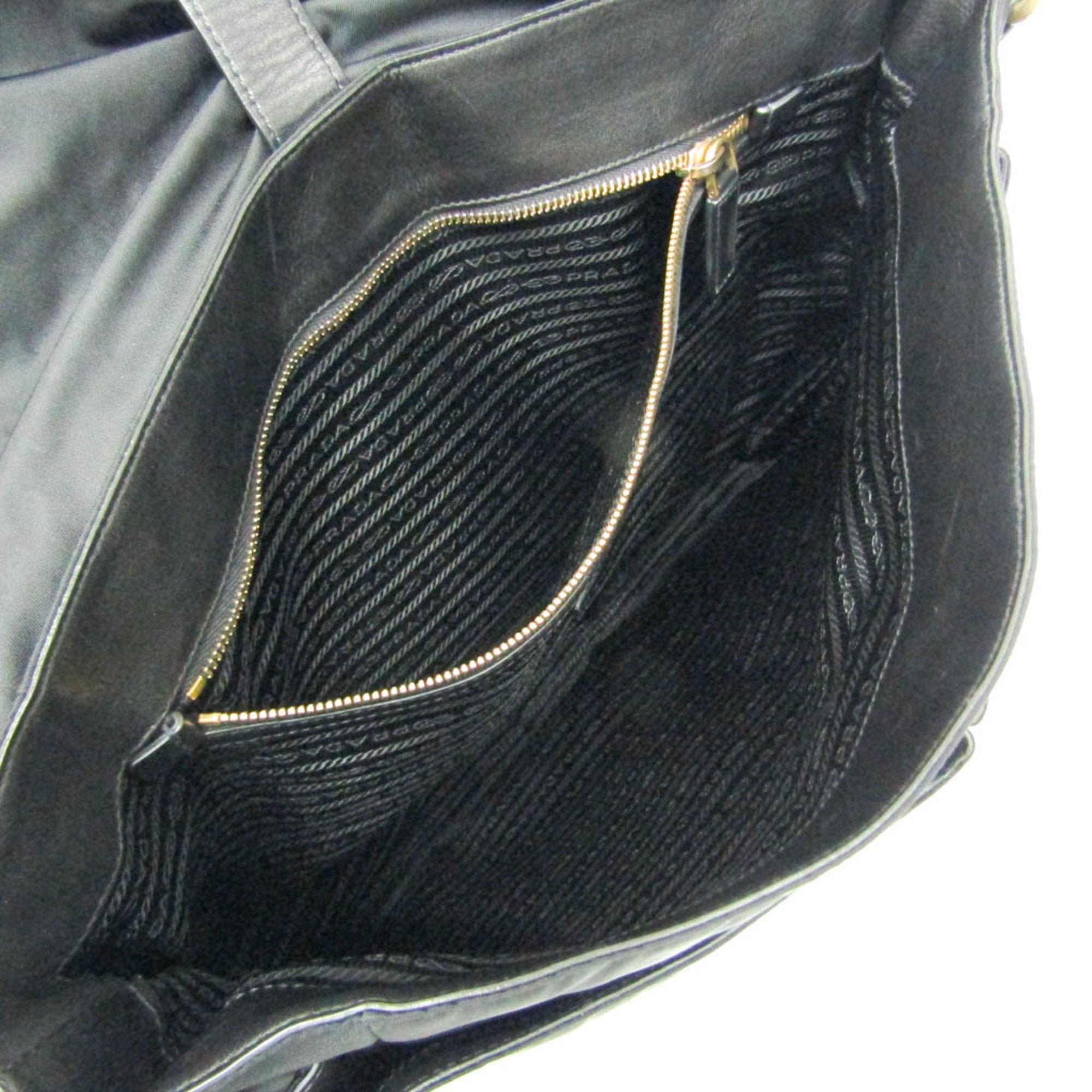 Prada Tessuto Black Polyester Shoulder Bag (Pre-Owned)