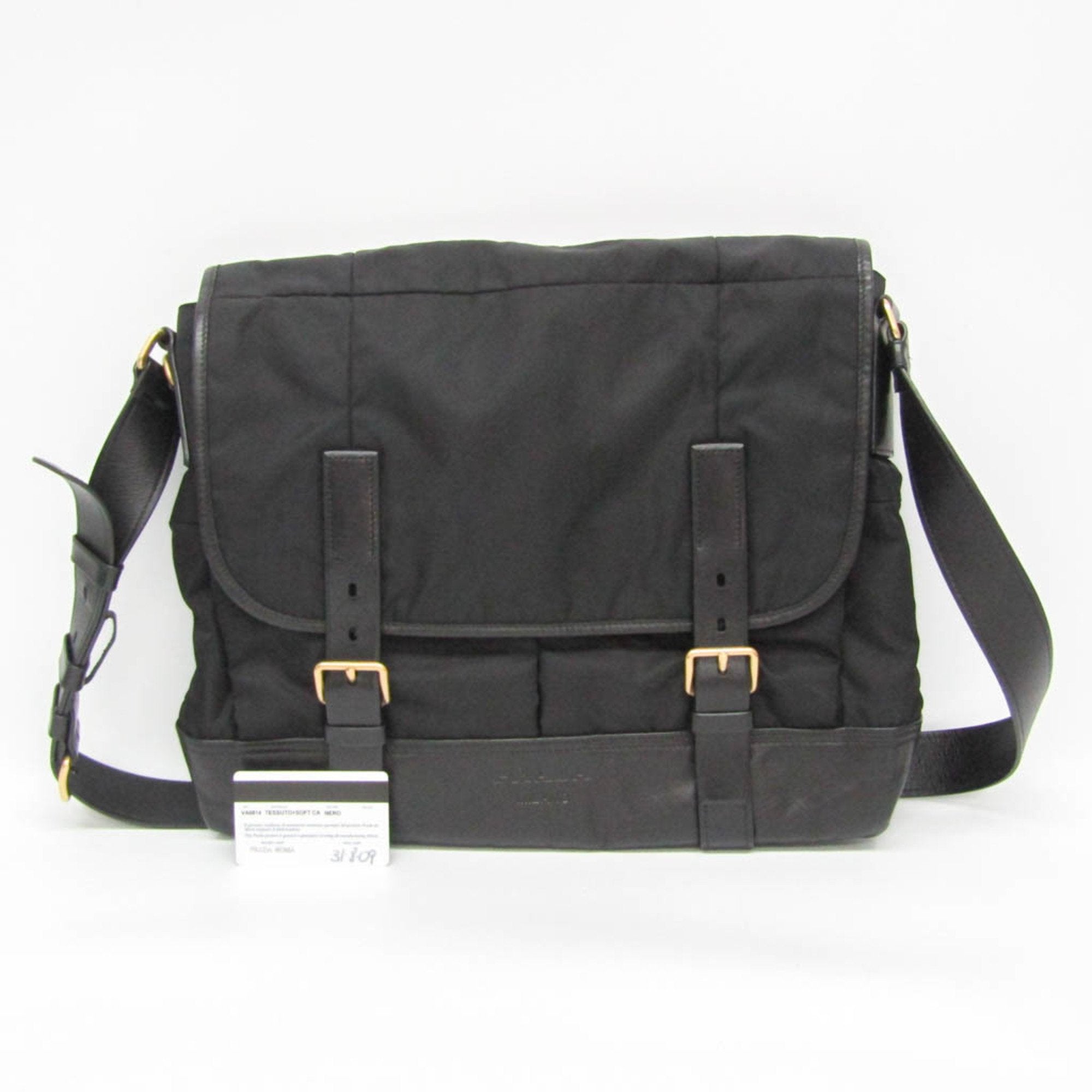 Prada Tessuto Black Polyester Shoulder Bag (Pre-Owned)