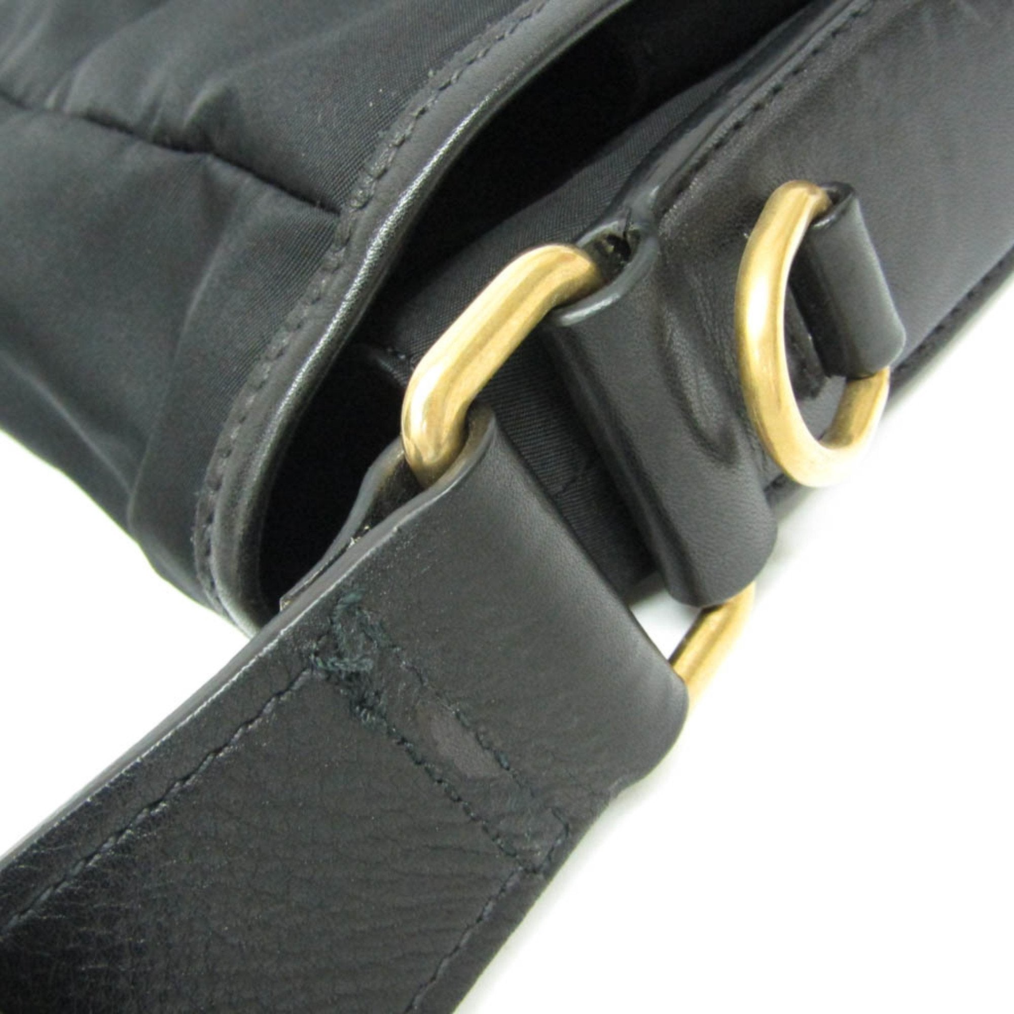 Prada Tessuto Black Polyester Shoulder Bag (Pre-Owned)