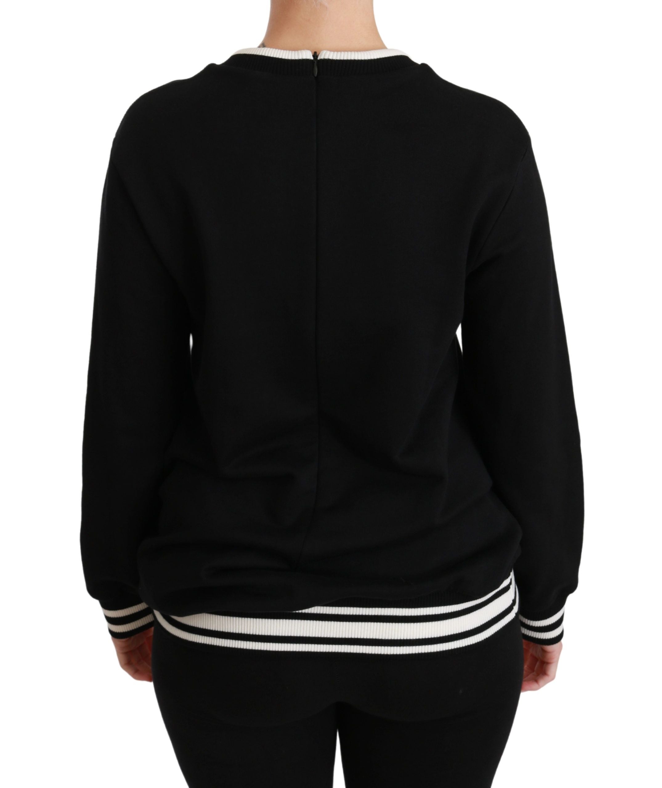Dolce & Gabbana Chic Black Sequined Cotton Women's Sweater