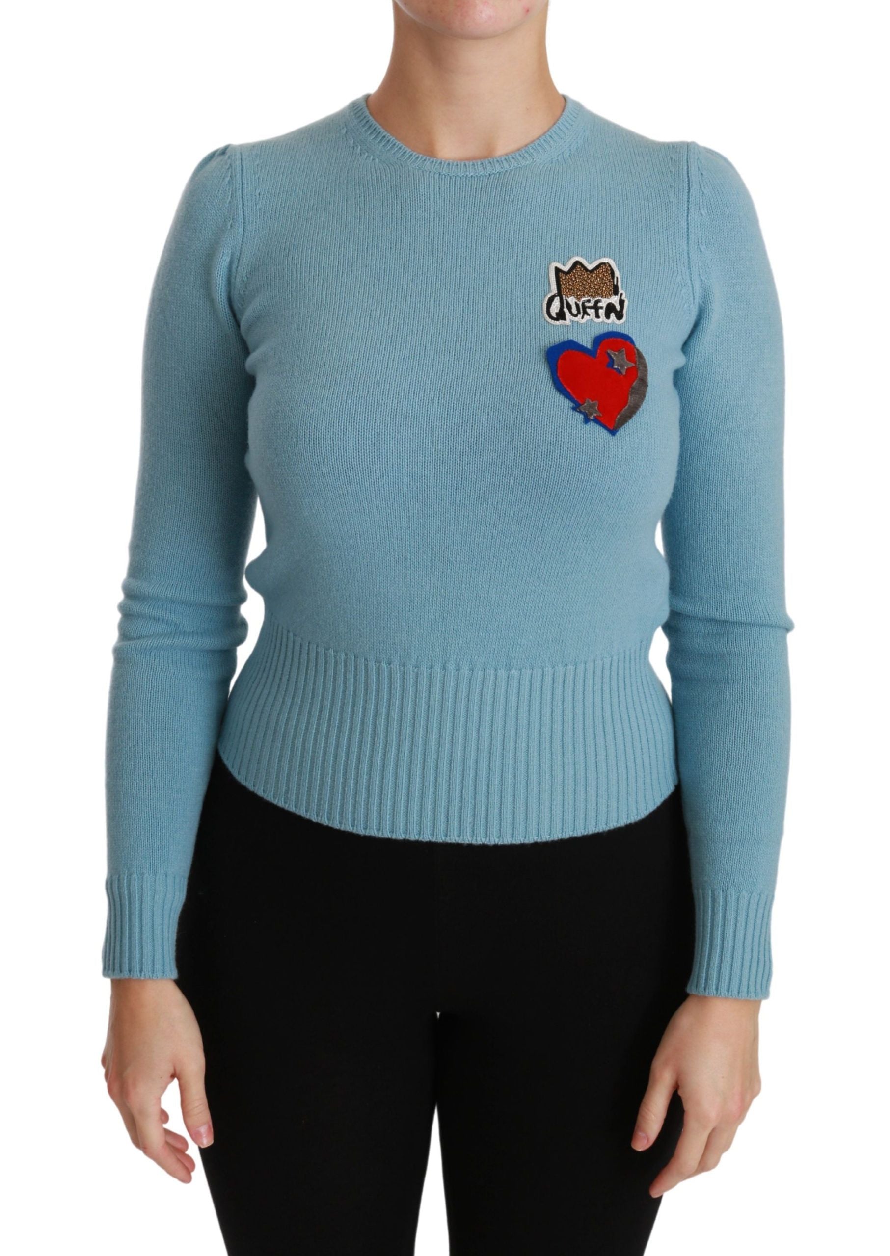 Dolce & Gabbana Queen Heart Beaded Wool Women's Sweater