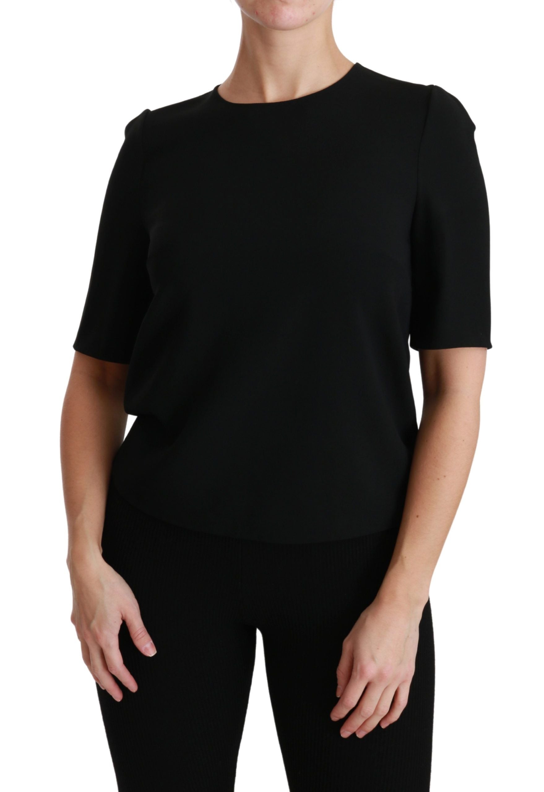 Dolce & Gabbana Elegant Black Stretch Blouse Women's Top
