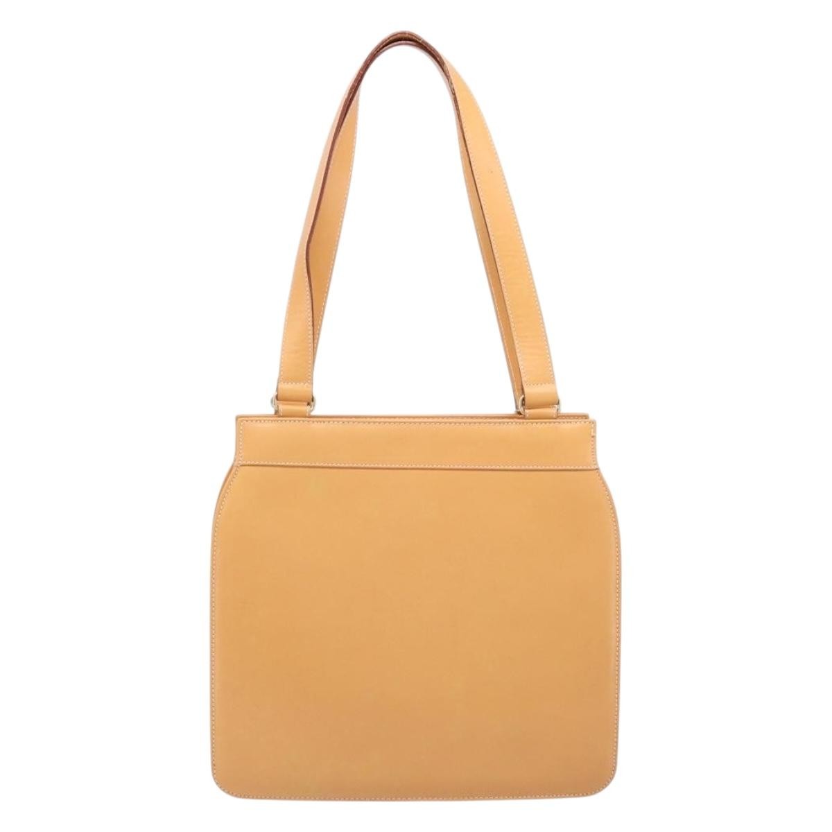 Burberry Nova Check Shoulder Bag Leather Beige Leather Shoulder Bag Bag (Pre-Owned)
