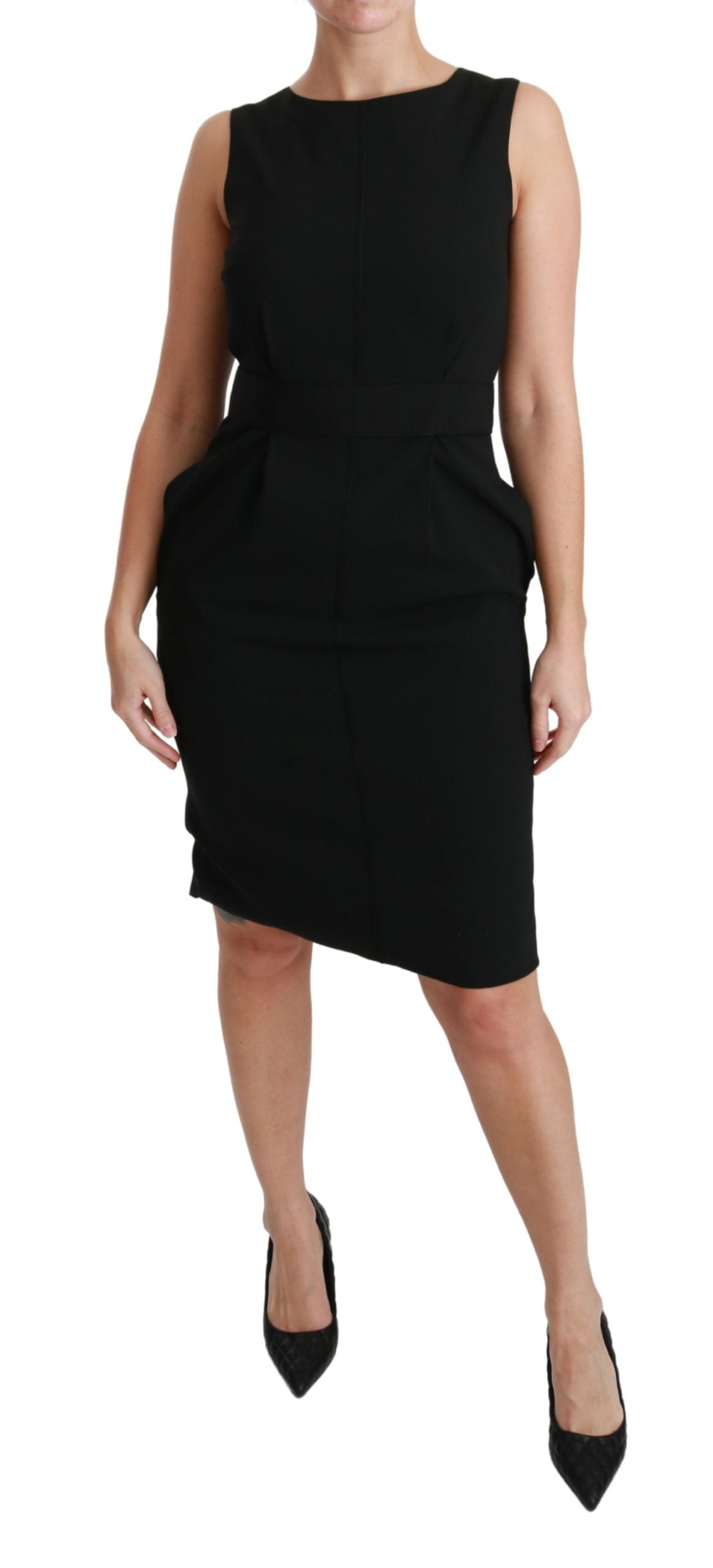 Dolce & Gabbana Black Sheath Stretch Formal Women's Dress