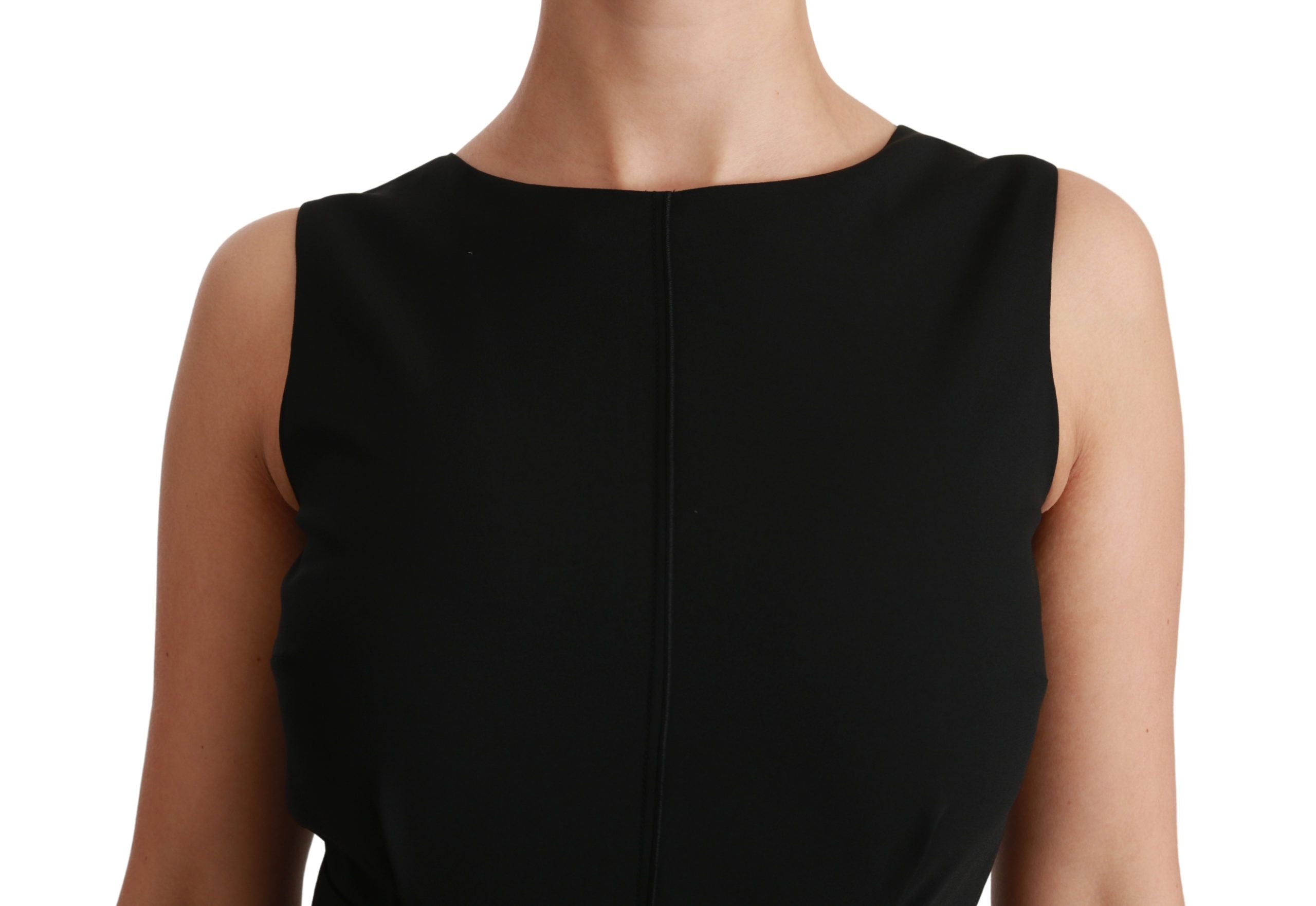 Dolce & Gabbana Black Sheath Stretch Formal Women's Dress