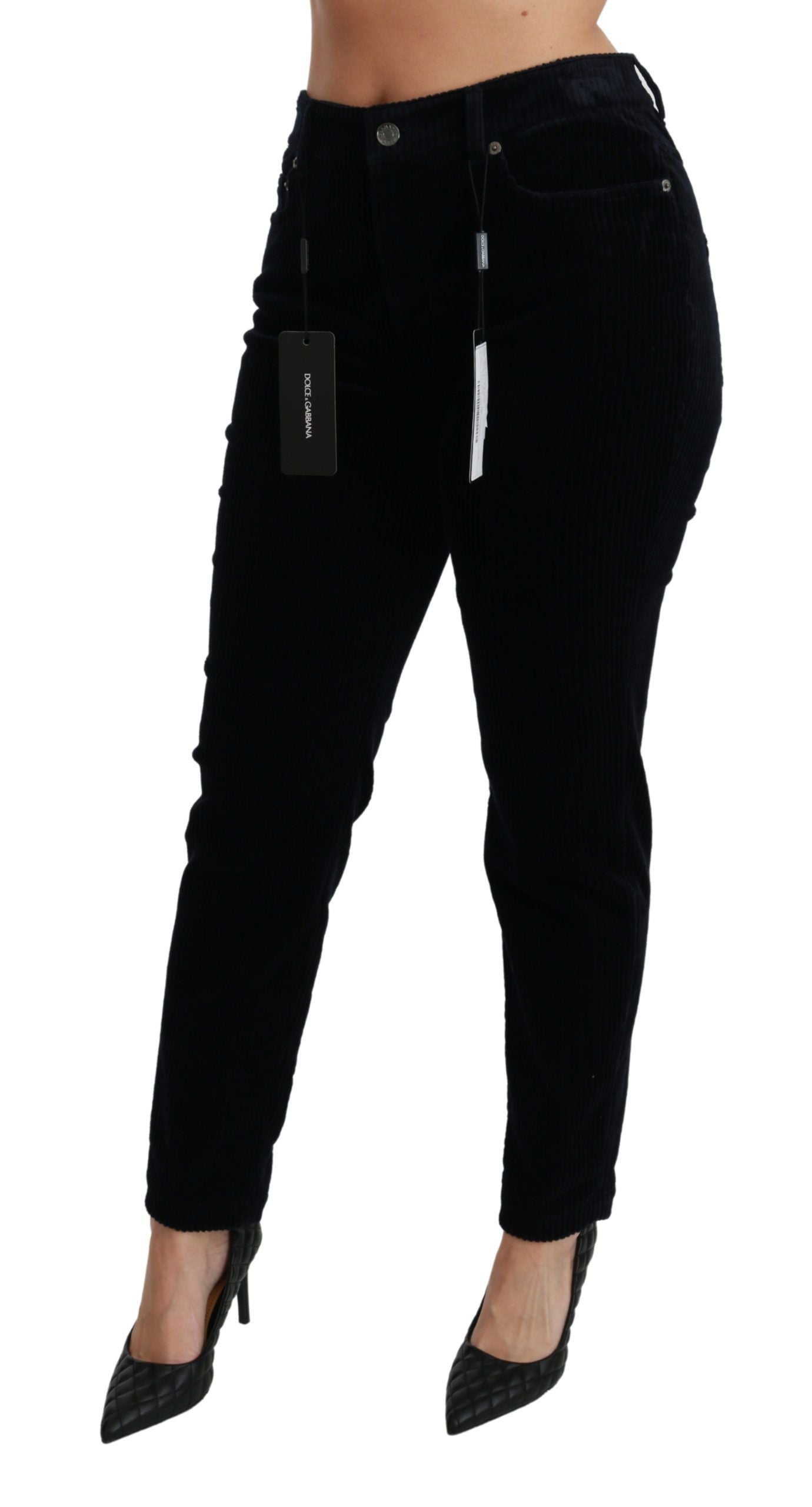 Dolce & Gabbana Chic Mid Waist Skinny Corduroy Women's Jeans