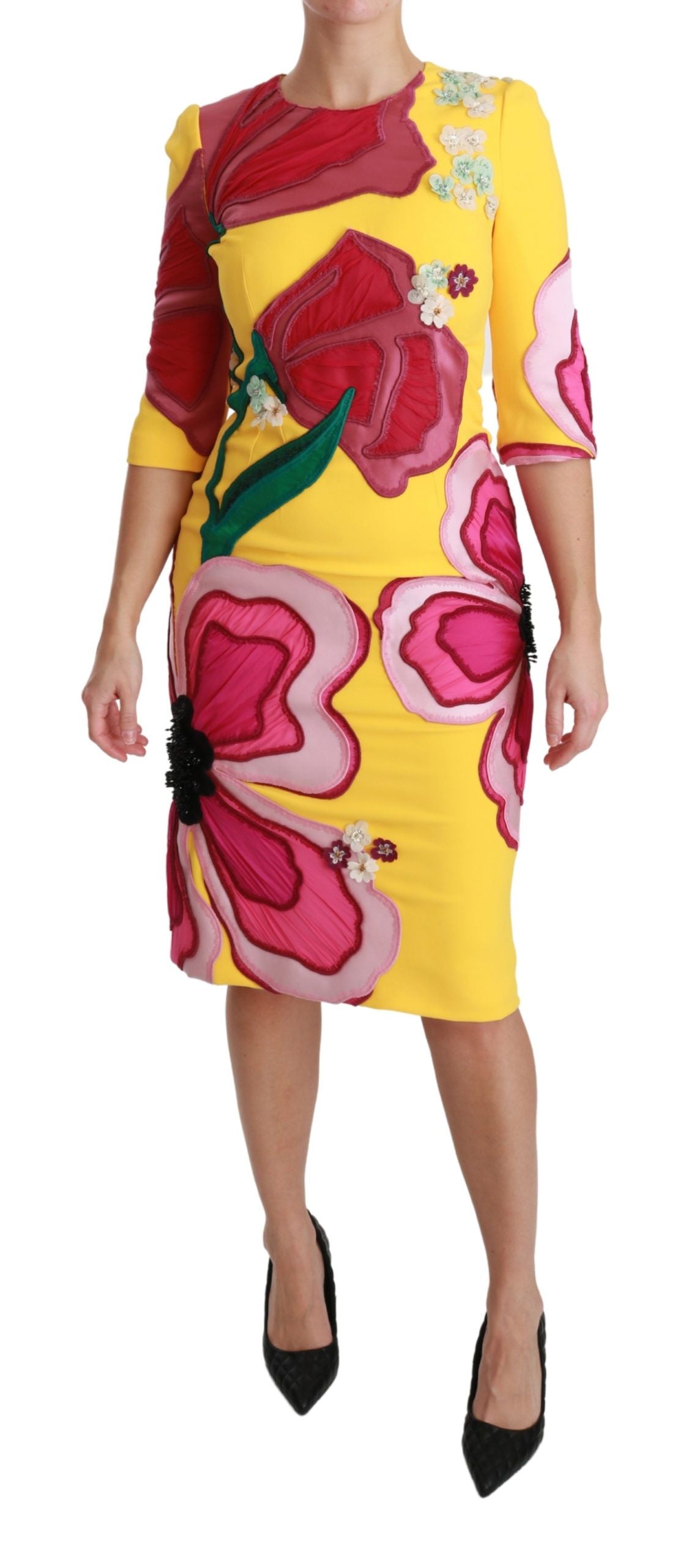 Dolce & Gabbana Sunshine Bloom Sheath Knee-Length Women's Dress