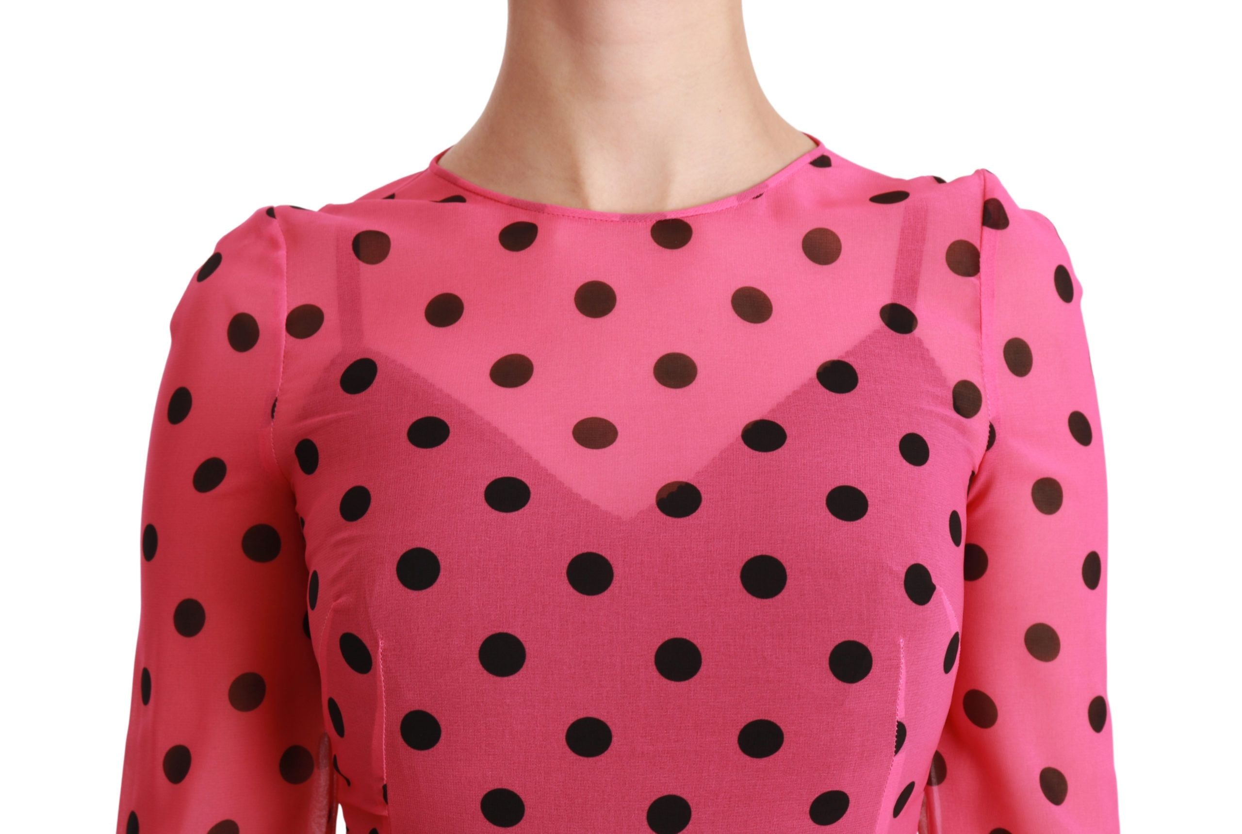 Dolce & Gabbana Elegant Polka Dot A-Line Knee Length Women's Dress