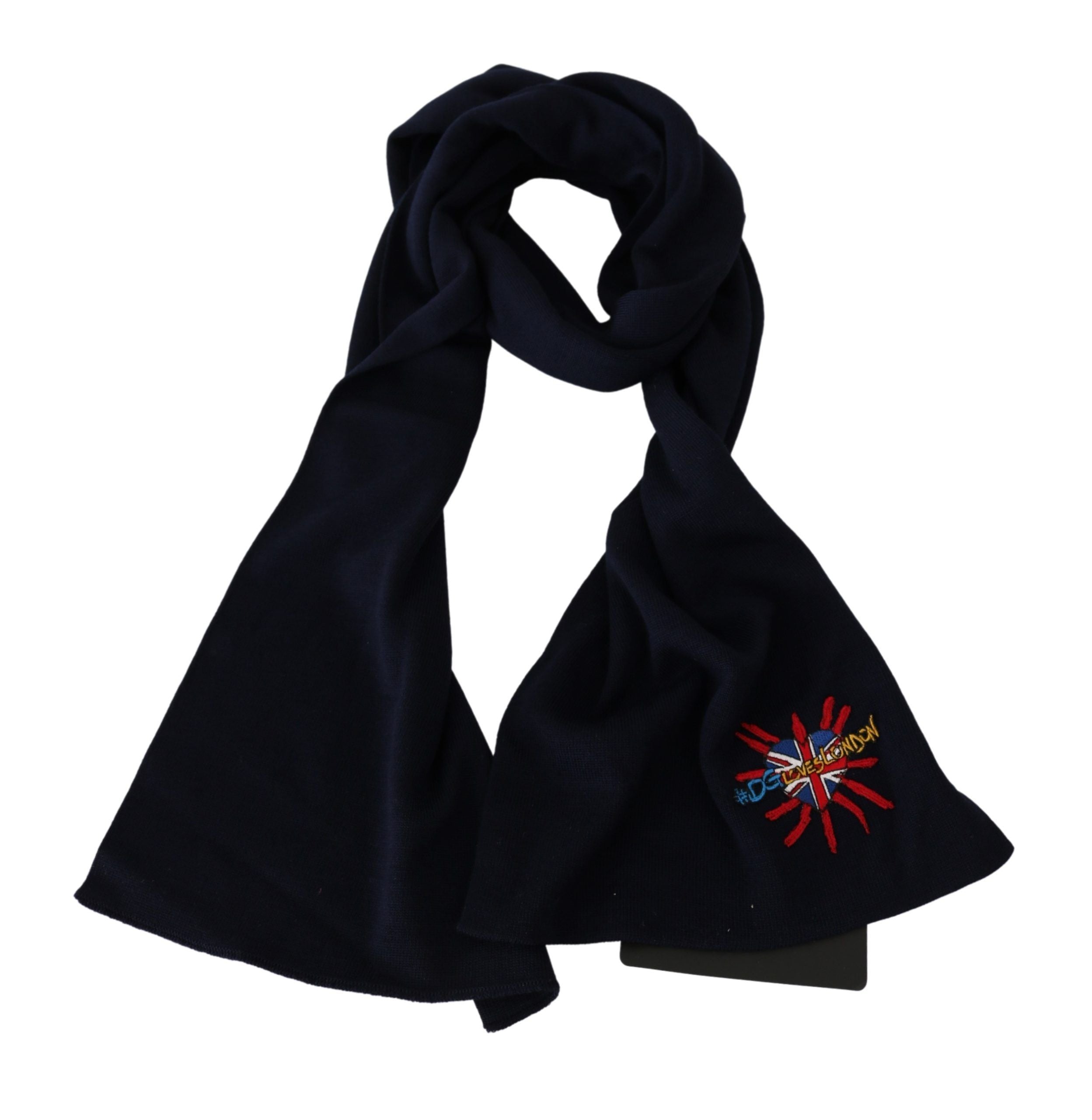 Dolce & Gabbana Blue #DGLovesLondon Wrap Shawl Wool Men's Scarf