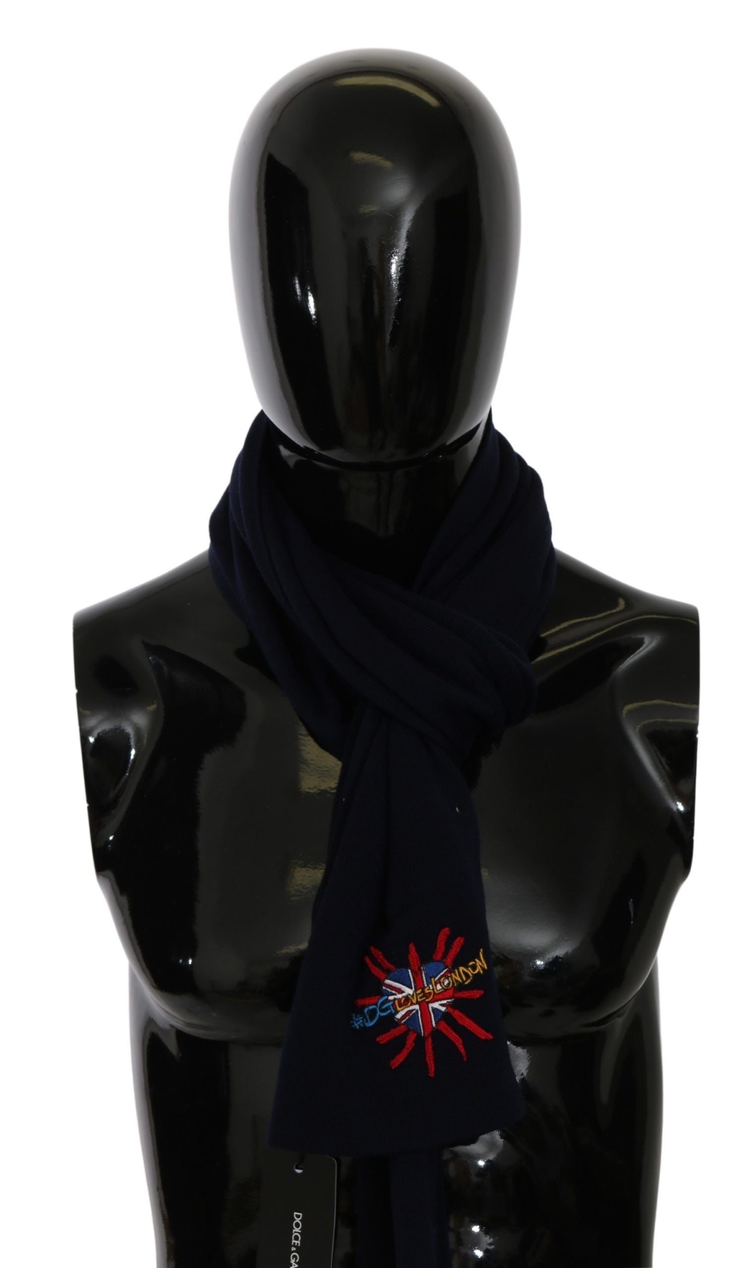 Dolce & Gabbana Blue #DGLovesLondon Wrap Shawl Wool Men's Scarf