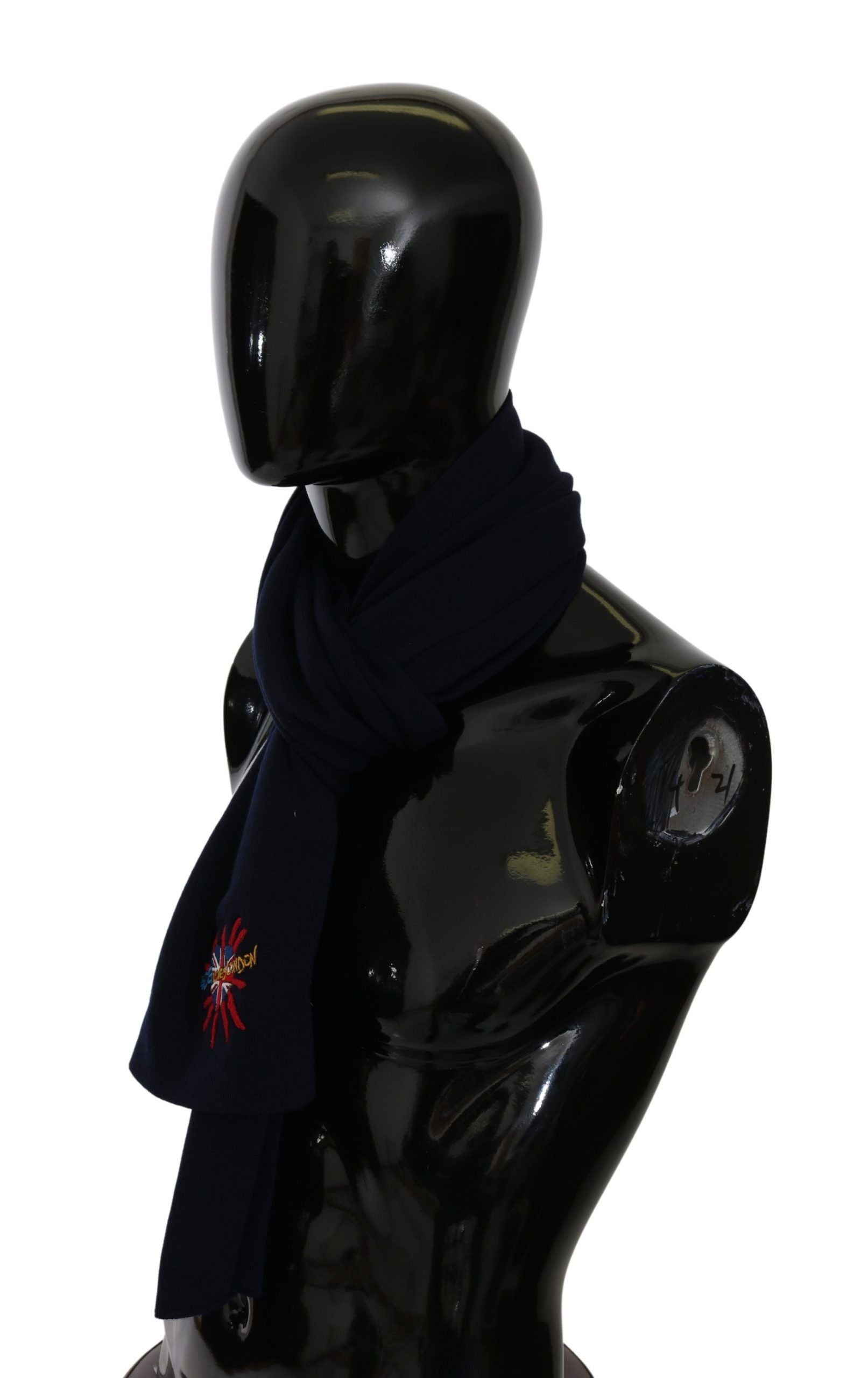 Dolce & Gabbana Blue #DGLovesLondon Wrap Shawl Wool Men's Scarf