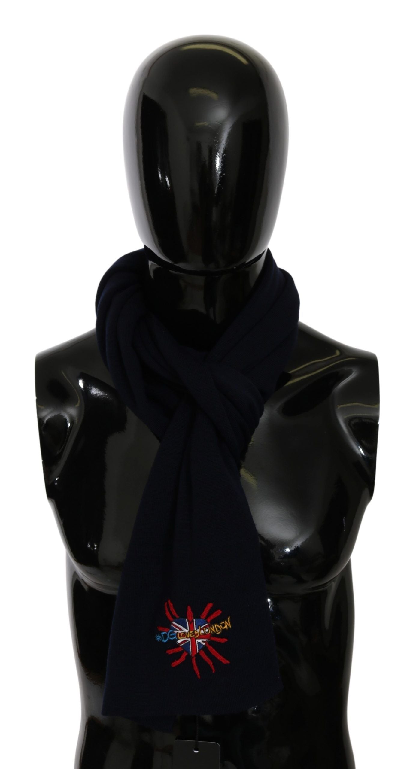 Dolce & Gabbana Blue #DGLovesLondon Wrap Shawl Wool Men's Scarf