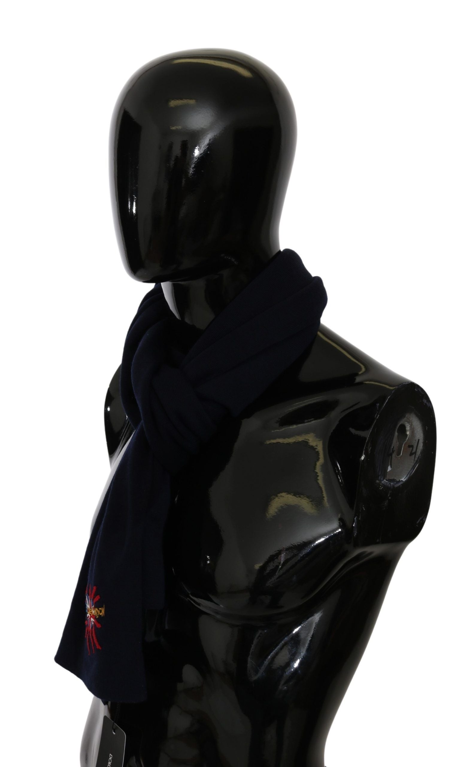 Dolce & Gabbana Blue #DGLovesLondon Wrap Shawl Wool Men's Scarf