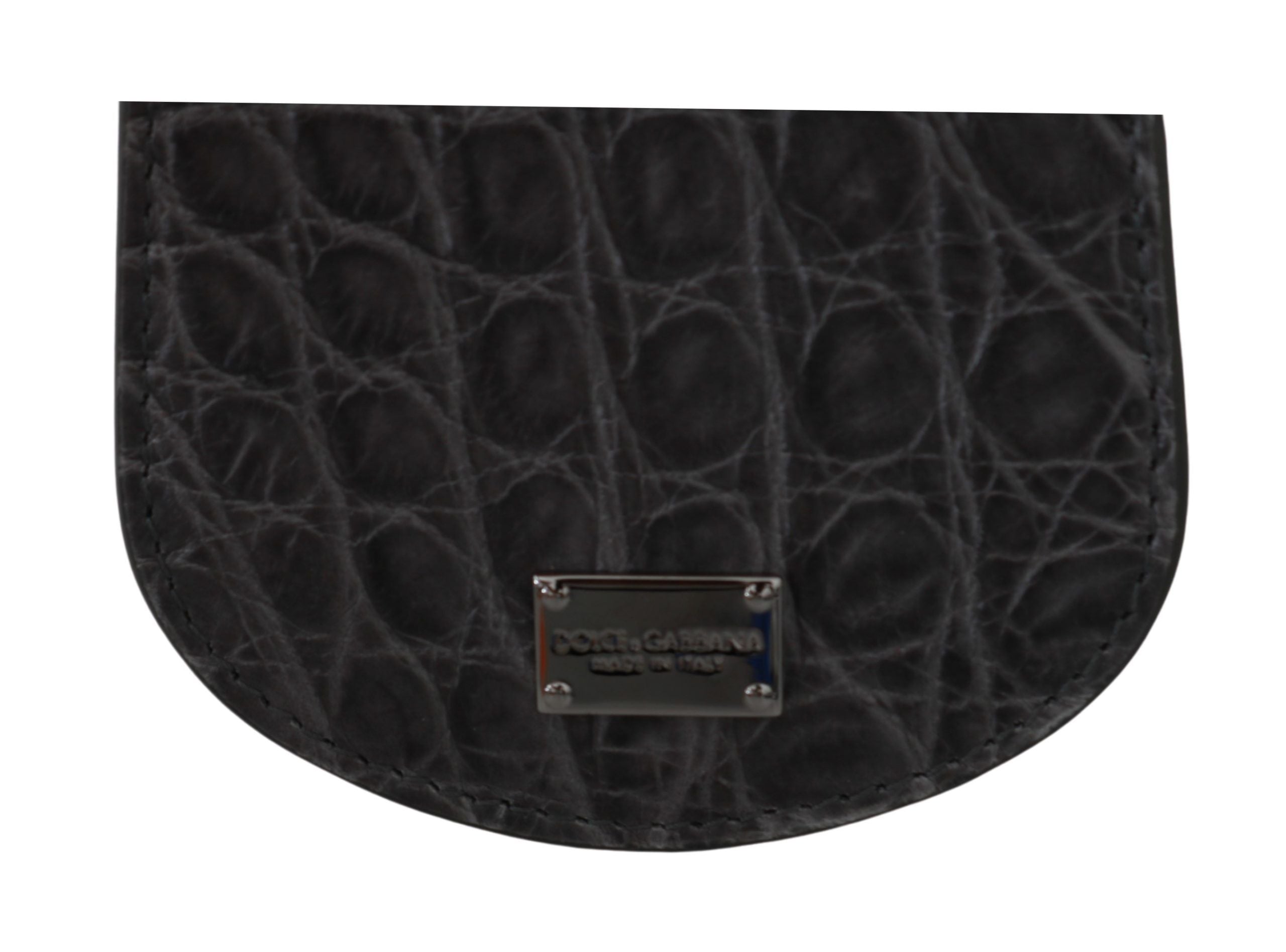 Dolce & Gabbana Exotic Gray Leather Condom Case Men's Wallet