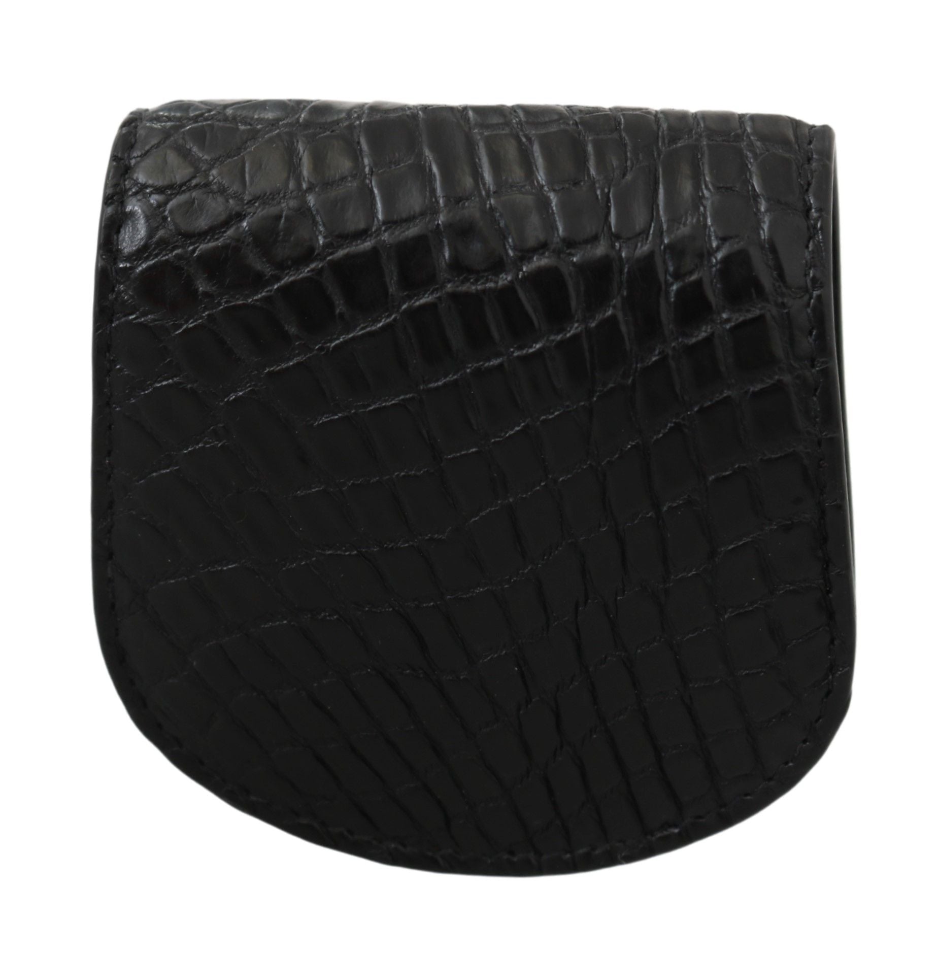 Dolce & Gabbana Sleek Black Leather Coin Case Men's Wallet