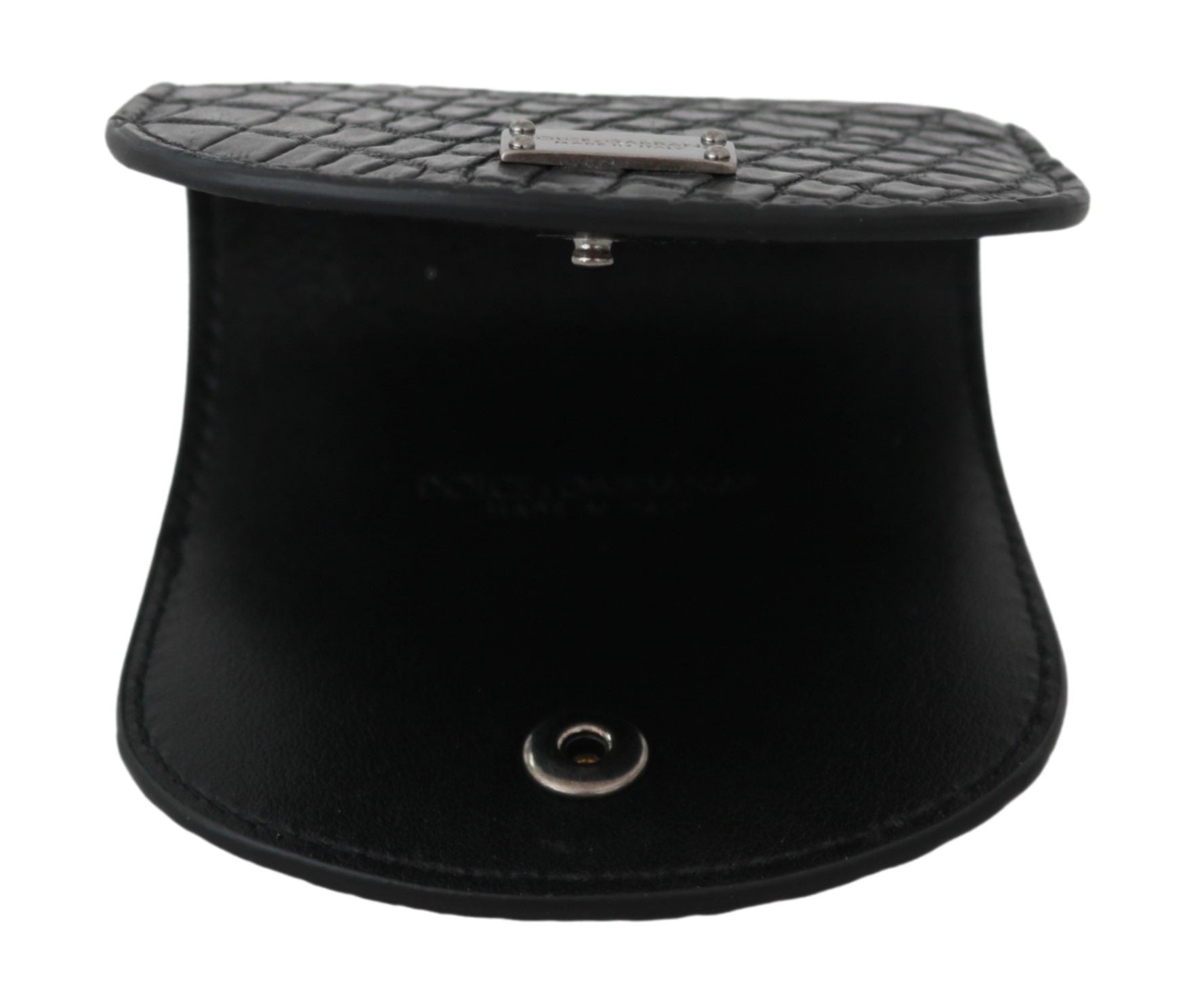 Dolce & Gabbana Sleek Black Leather Coin Case Men's Wallet