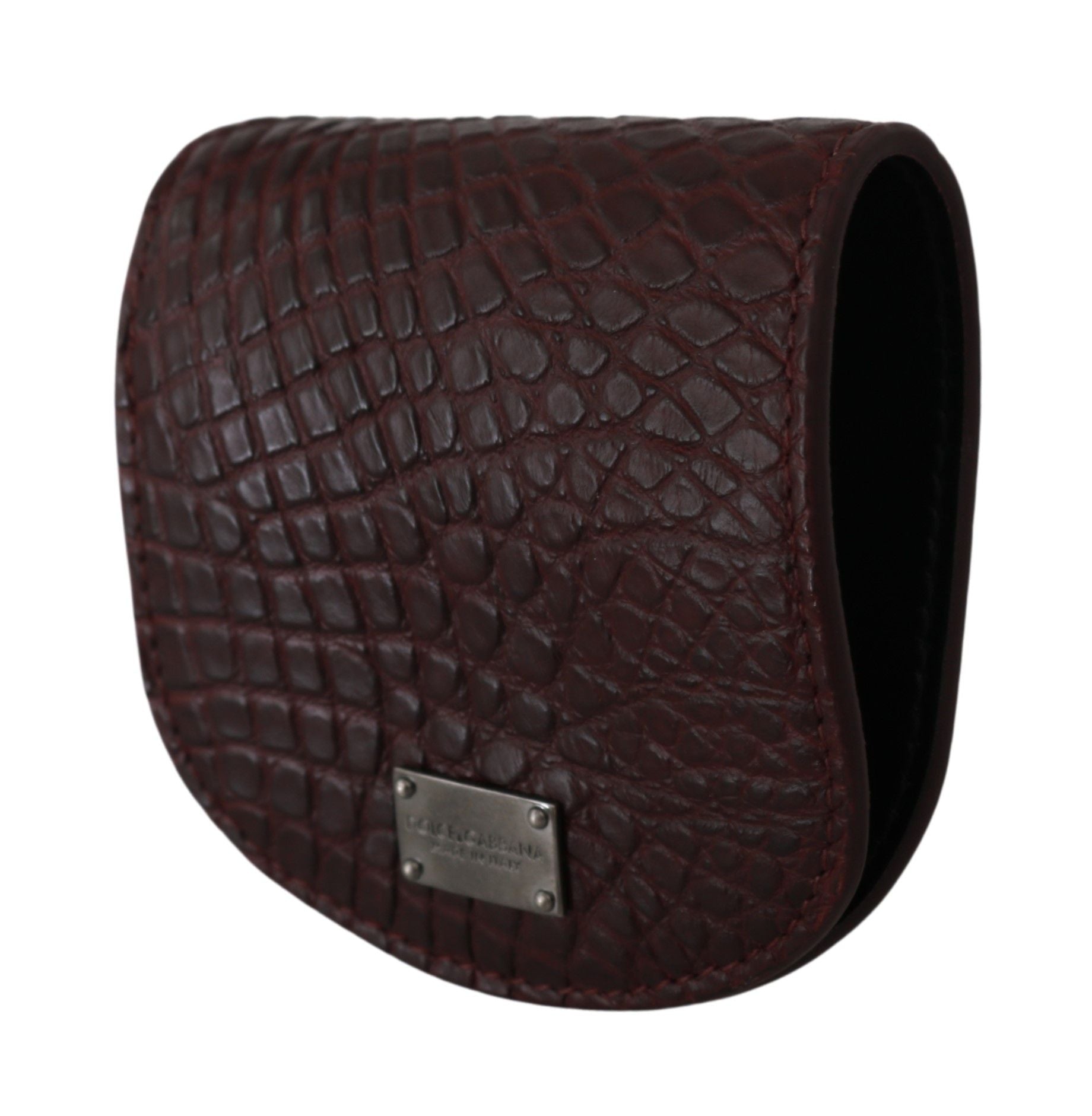 Dolce & Gabbana Brown Exotic Skin Pocket Condom Case Men's Holder